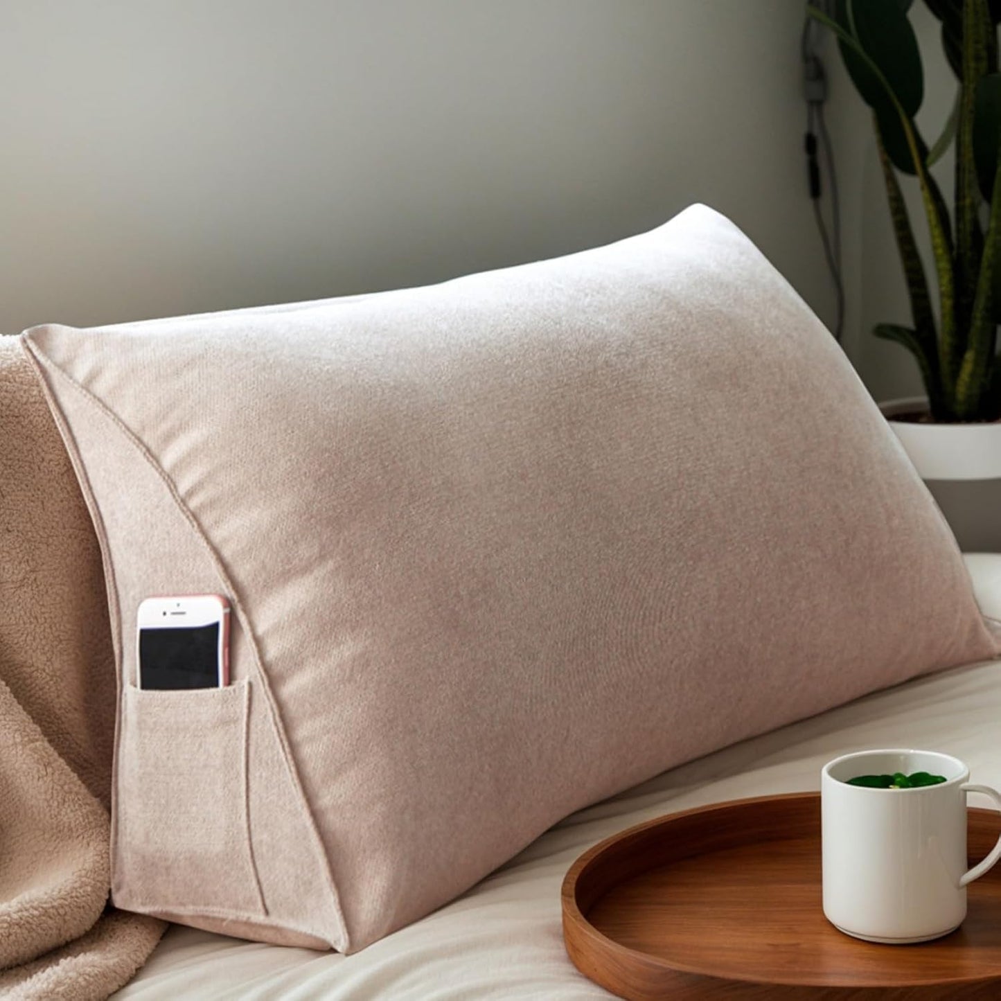 Wedge Pillow Support Cushion for Bed Headboard Sofa Back Positioning Support Pillow Soft Reading Wedge Headboard with