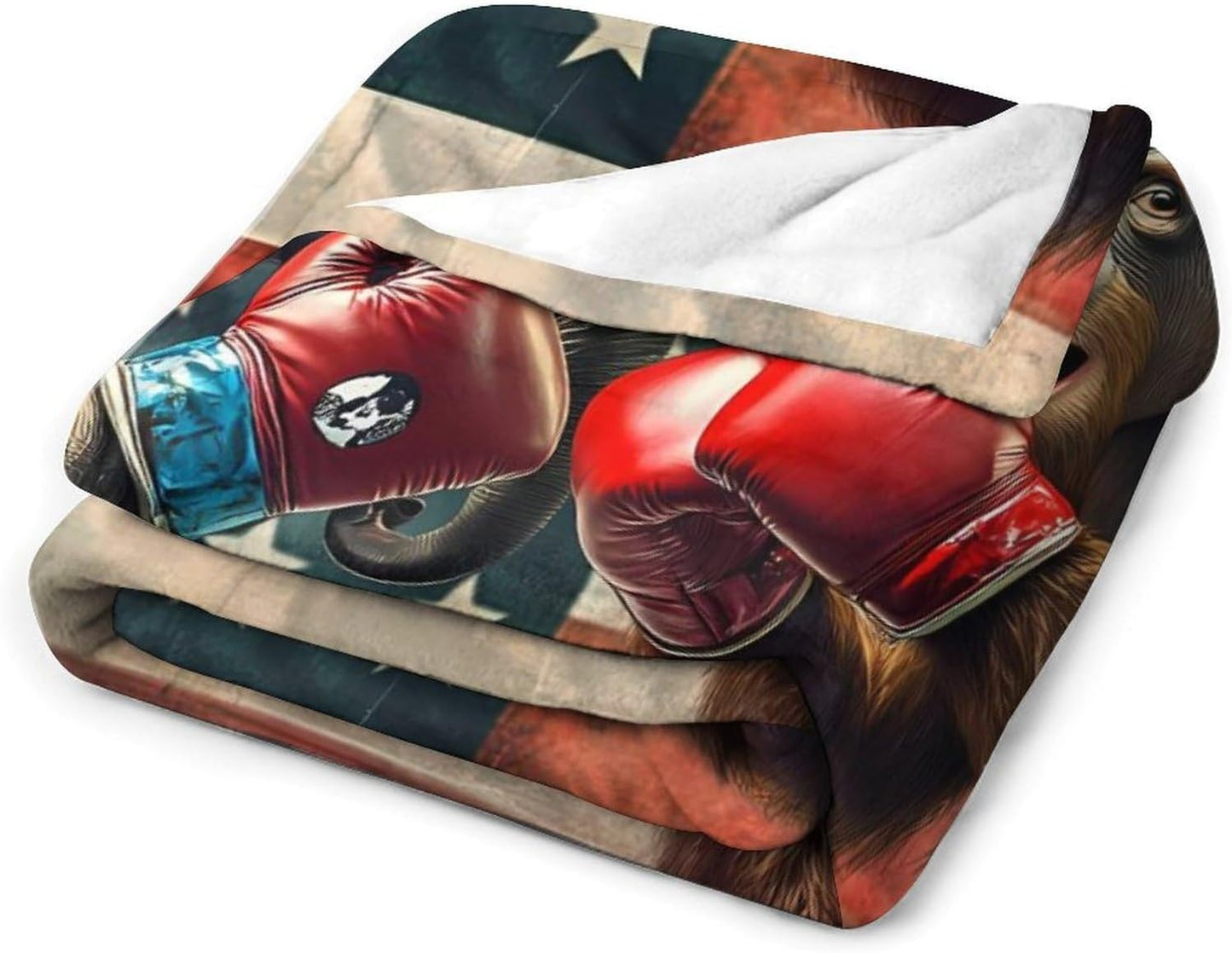 Elephants and Gorillas Funny Boxing Throw Blanket for Couch Bed Plush Cozy Fuzzy Flannel Blanket for All Season 30"x40"