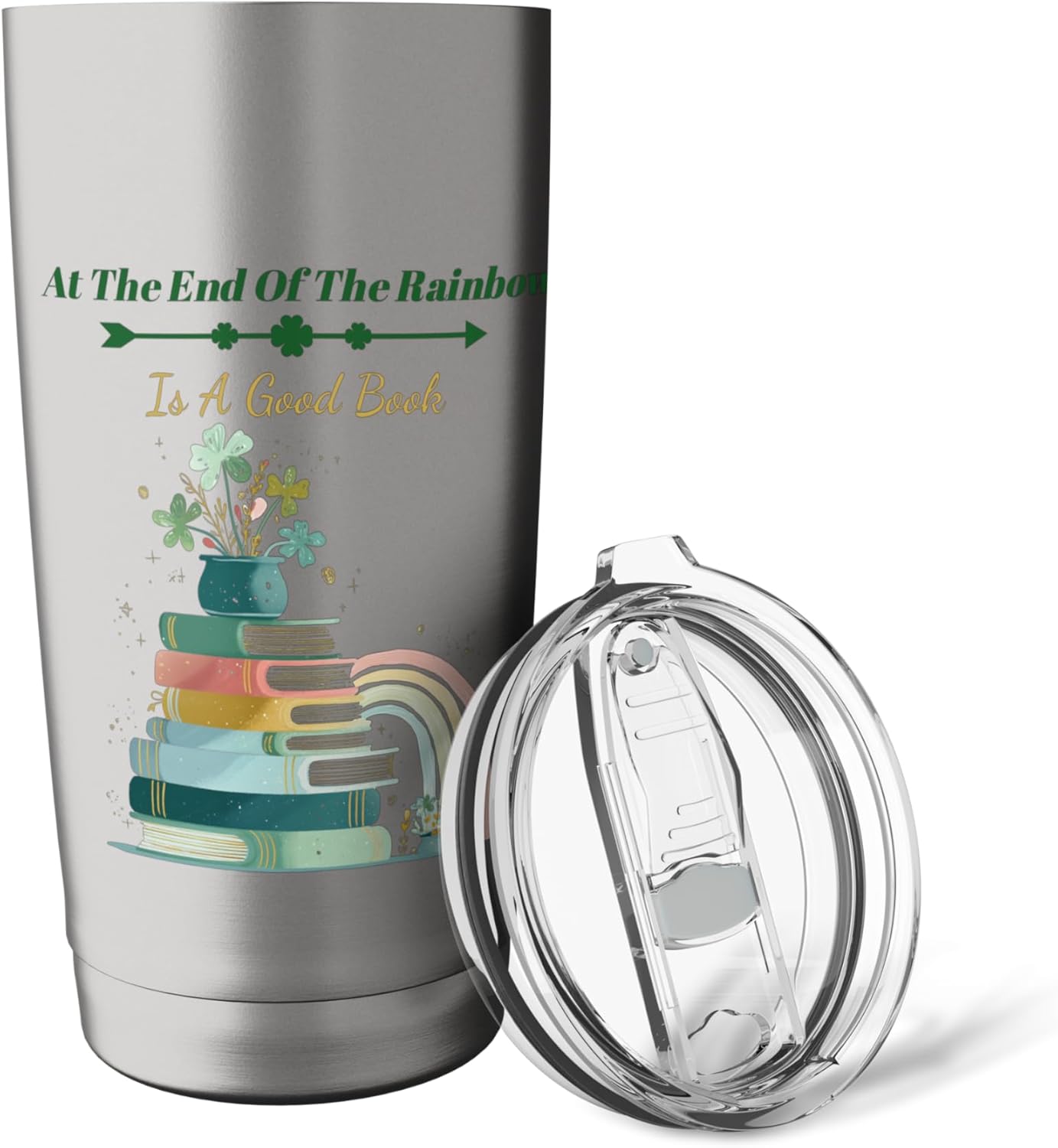 At End Of Rainbow Good Book St Patricks Day Reader Stainless Steel Insulated Tumbler