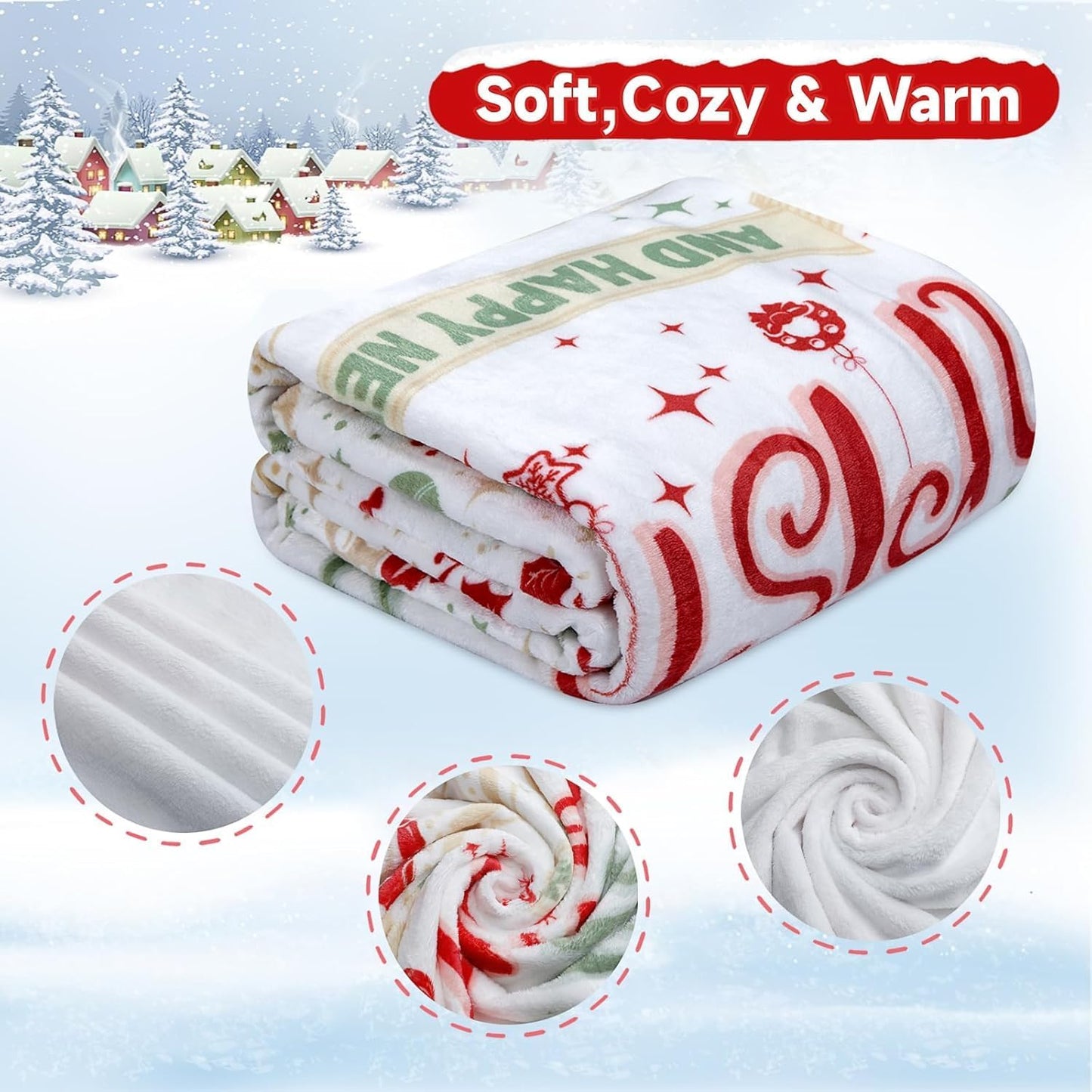 Super Soft Christmas Blankets and Throws Clearance, Lightweight, Cozy & Warm Throw Blanket for Couch, Sofa, Bed, Chair, 60 x 50 inches