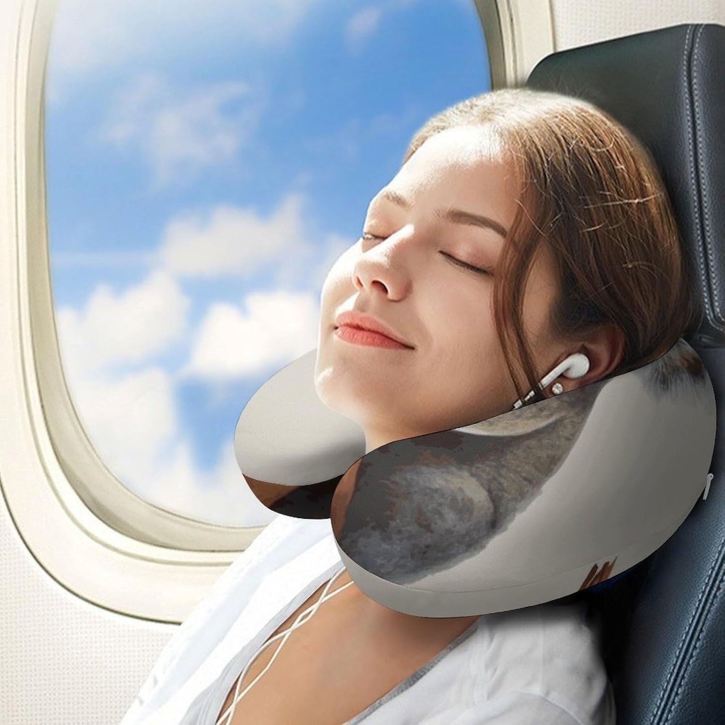 Koala and Butterfly Neck Pillow Memory Foam U Shaped Pillows Portable Pillows for Shoulder Travel Head Support Pillow with Concealed Zipper for Airplane Car Home Office