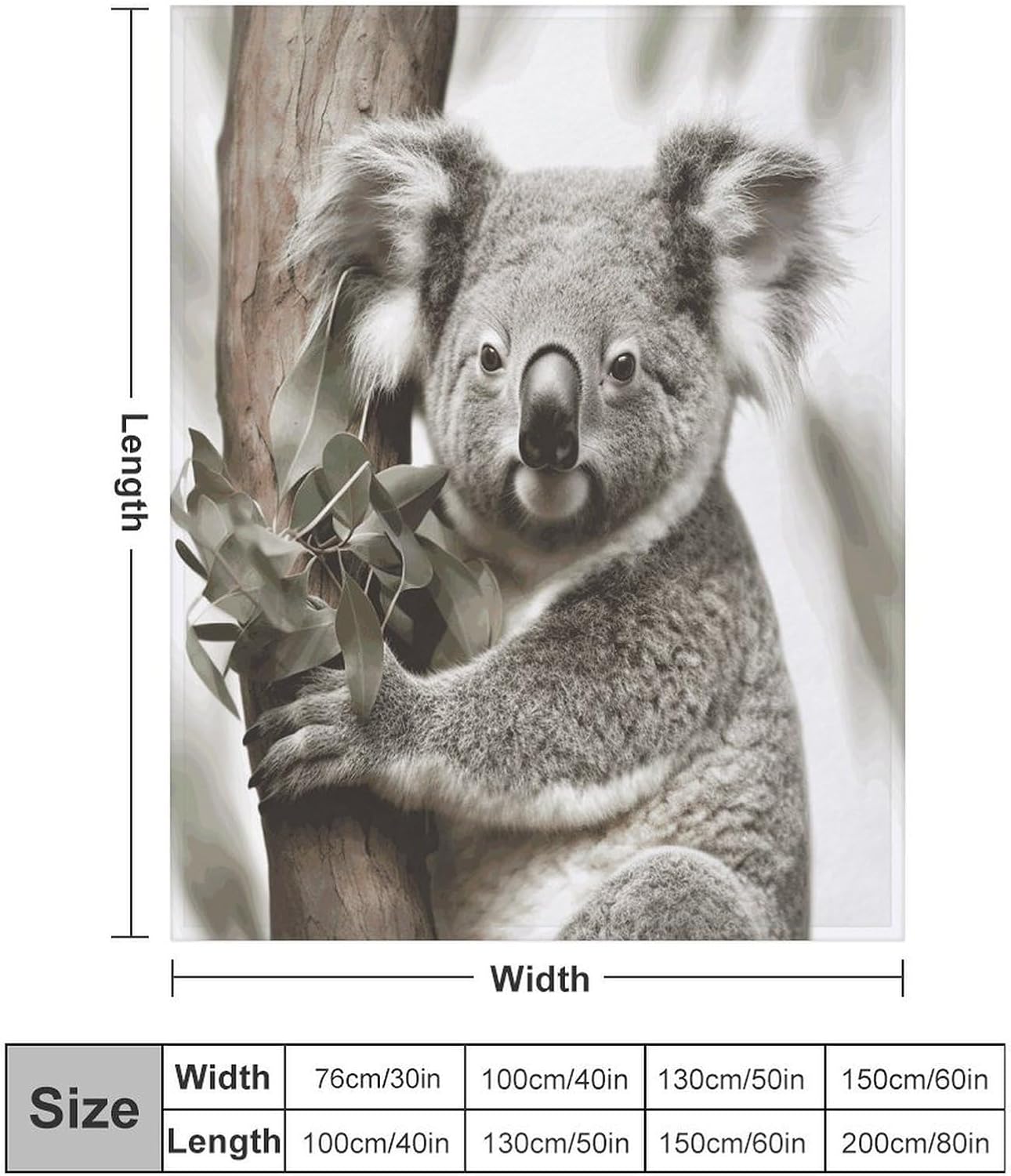 Koala Throw Blanket for Couch Super Soft Warm Lightweight Throw Blankets Cozy Flannel Bed Blanket Cute Decorative Blankets for All Seasons Home Decor Gift 30"*40"（76 * 100cm）