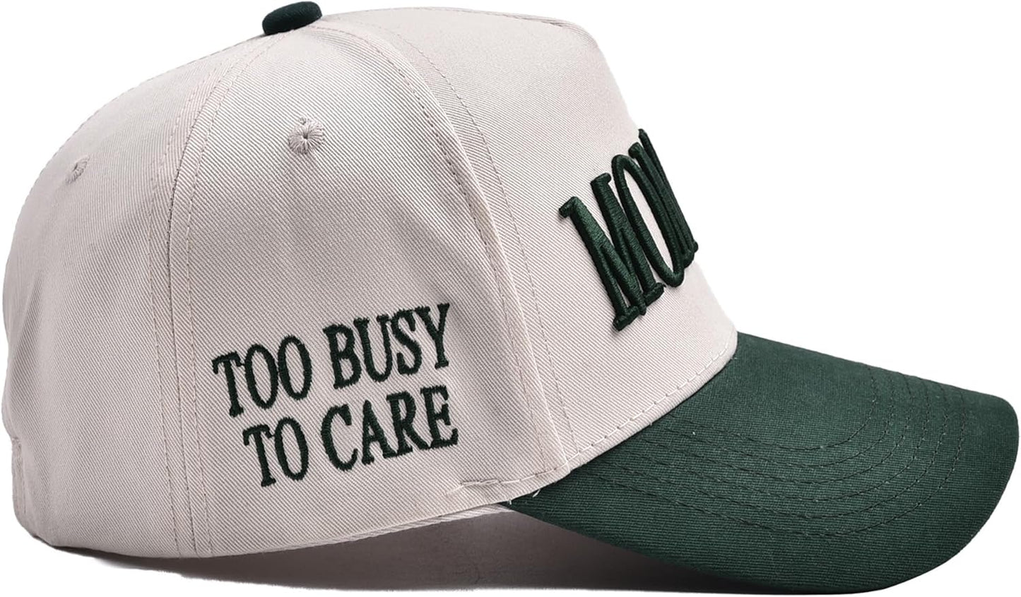 Women’s Mommin Trucker Hat – Vintage Two-Tone Ponytail Baseball Cap, Embroidered Adjustable Hat, Great Gift for Mom & Women