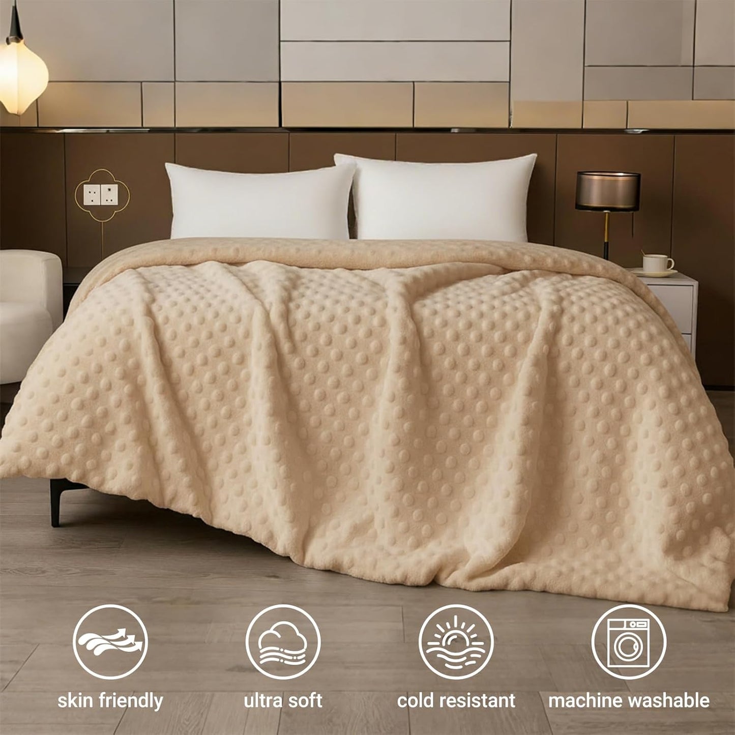 Grounding Blanket, Grounding Fleece Throw with Silver Conductive Layer - Natural Relaxation for Sleep Support, Tension Release,Comfort (Includes Grounding Cord) (Brown, 50 * 60in)