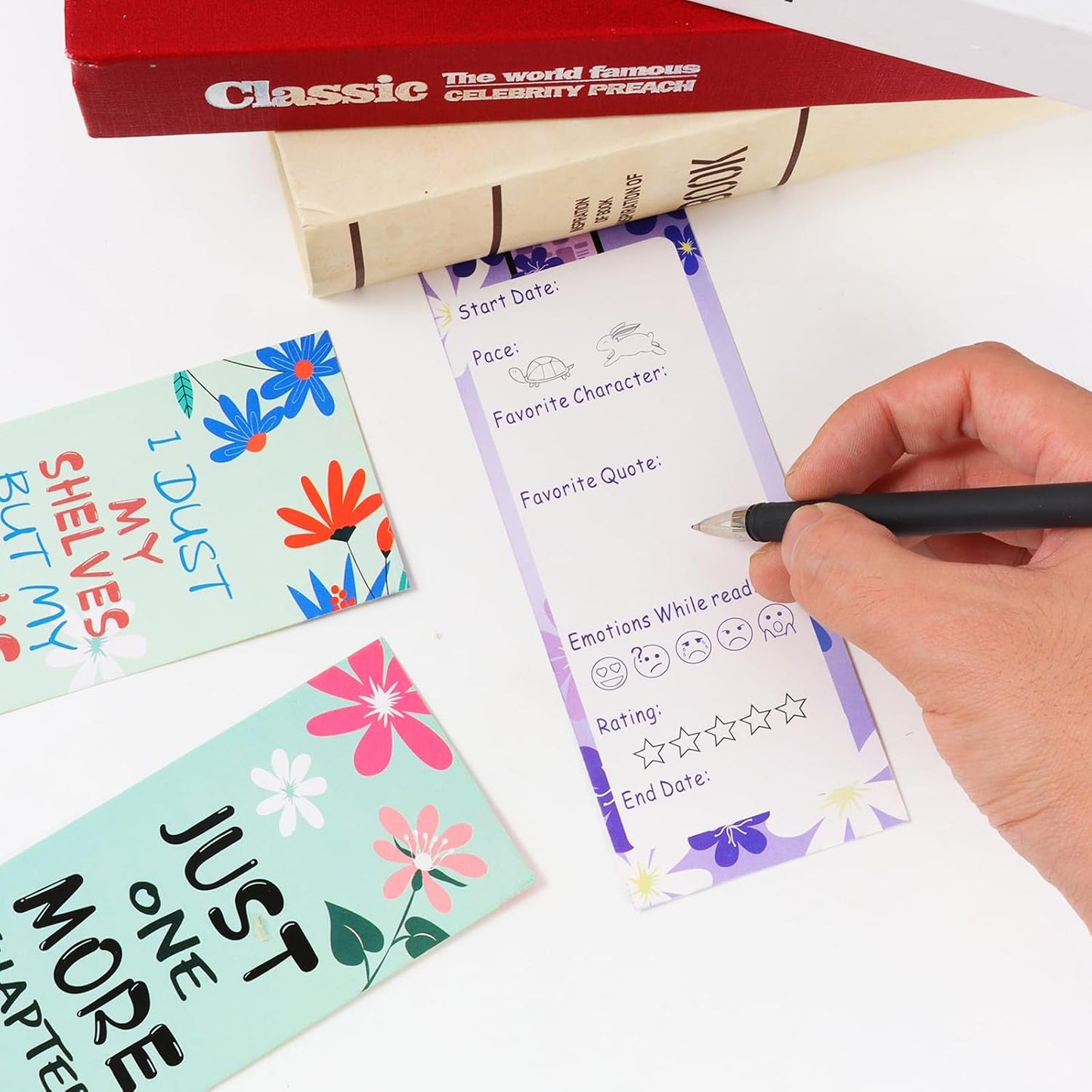 LiYiQ 100 Pcs Book Lovers Bookmarks Double-Sided Bookmark Page Markers Book Markers Set Reading Bookmarks Gift for Women