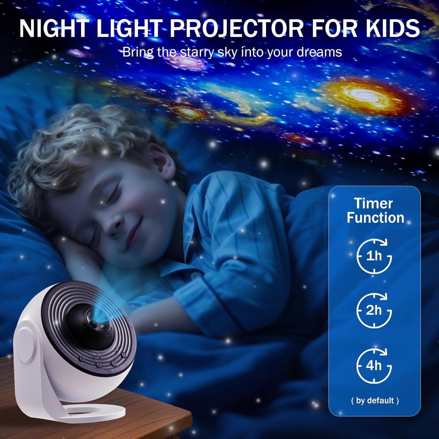 Luxury Galaxy Projector Gift Set – 360° Rotating HD Nebula, 13 Cosmic Discs, Adjustable Brightness & Speed, Auto-Off Timer (1/2H), Perfect for Kids & Adults