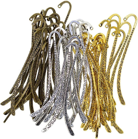 60pcs Metal Bookmarks Beading Vintage Bookmark, Retro Bookmarks with Hook for Adults, Kids, Teacher Student Reading and Enthusiasts Gifts