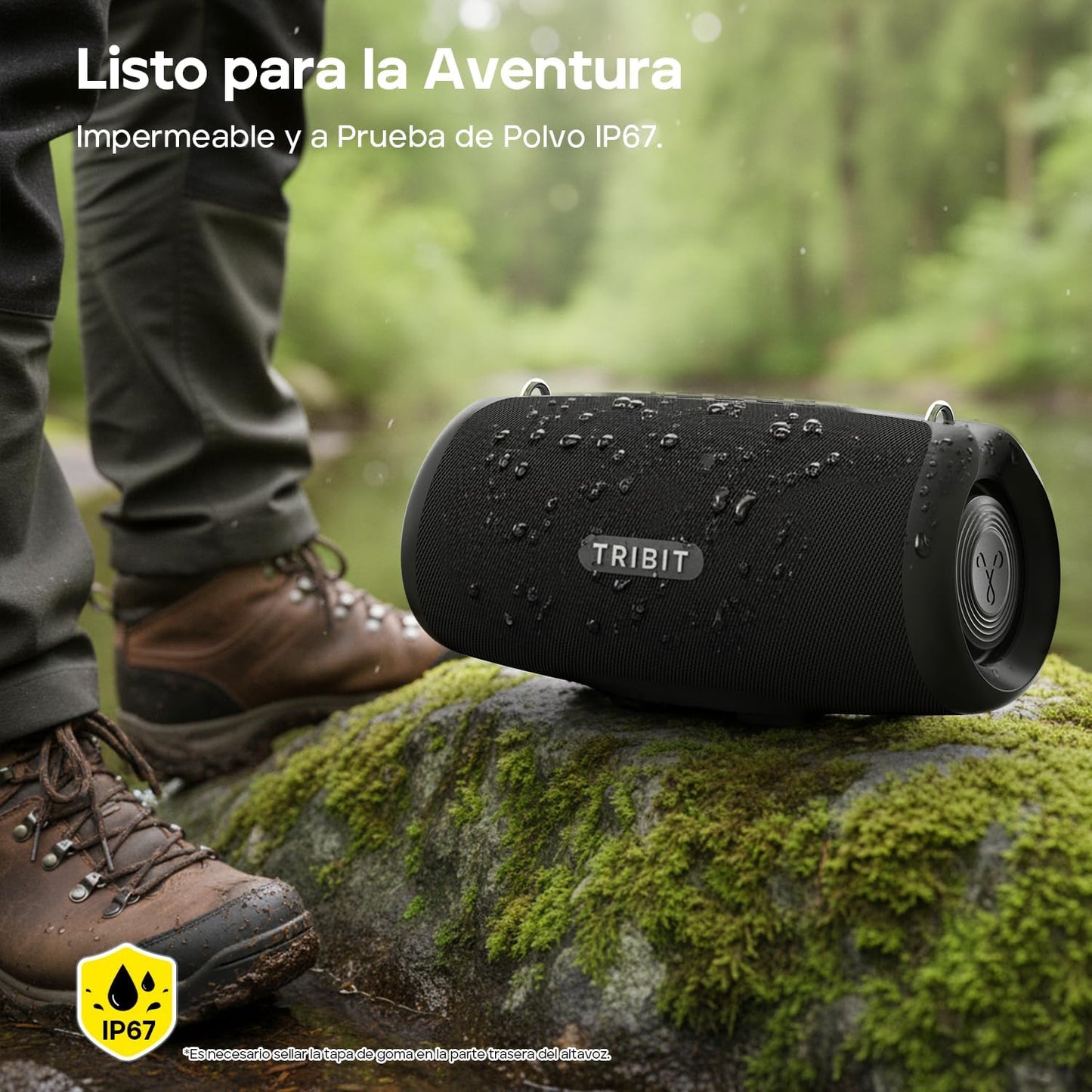 Tribit StormBox Lava Portable Bluetooth Speaker, 80W Loud Wireless Speaker, 24H Playtime, IP67 Waterproof, Bluetooth 5.4, Custom EQ, XBass, Built-in Mic, TWS Pairing for Camping/Beach/Party/Outdoor