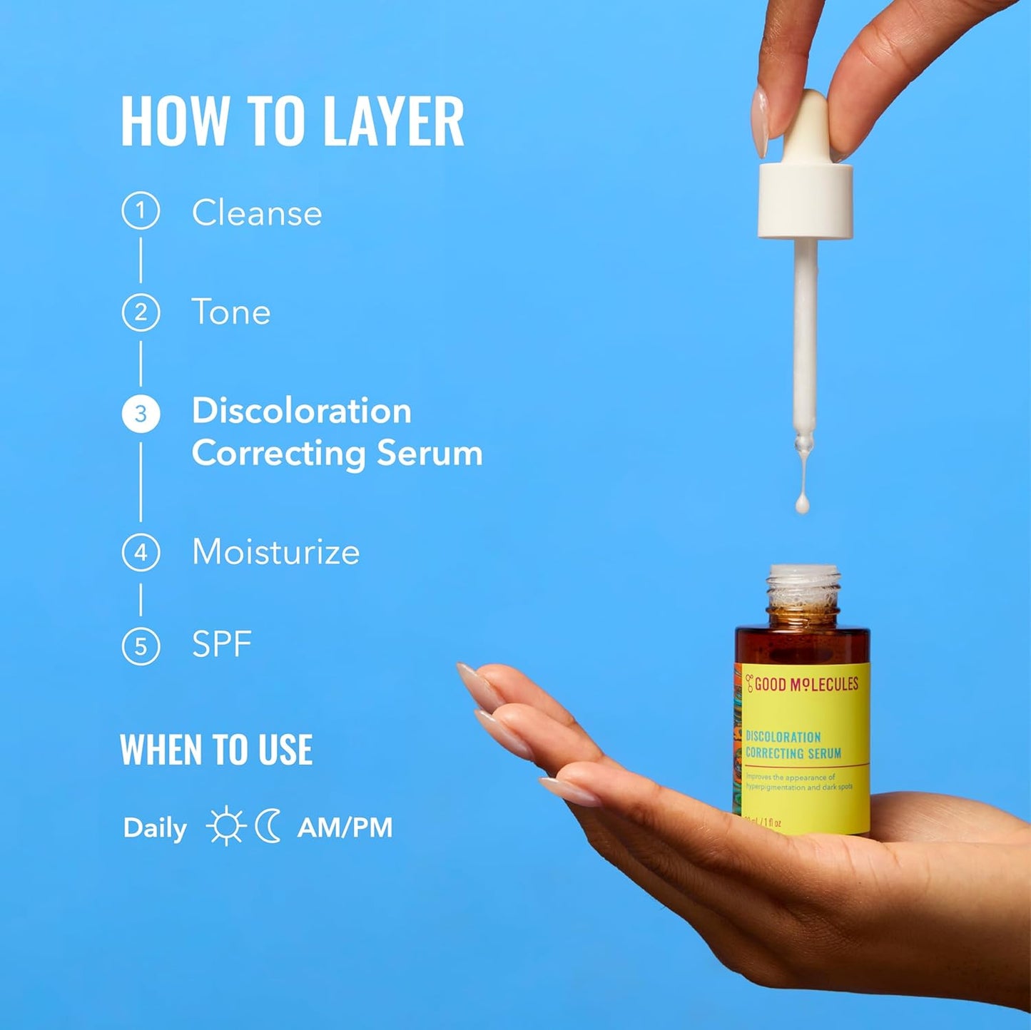 Good Molecules Discoloration Correcting Serum - Serum to Target Dark Spots and Hyperpigmentation - Skin Care for Face 1 FL