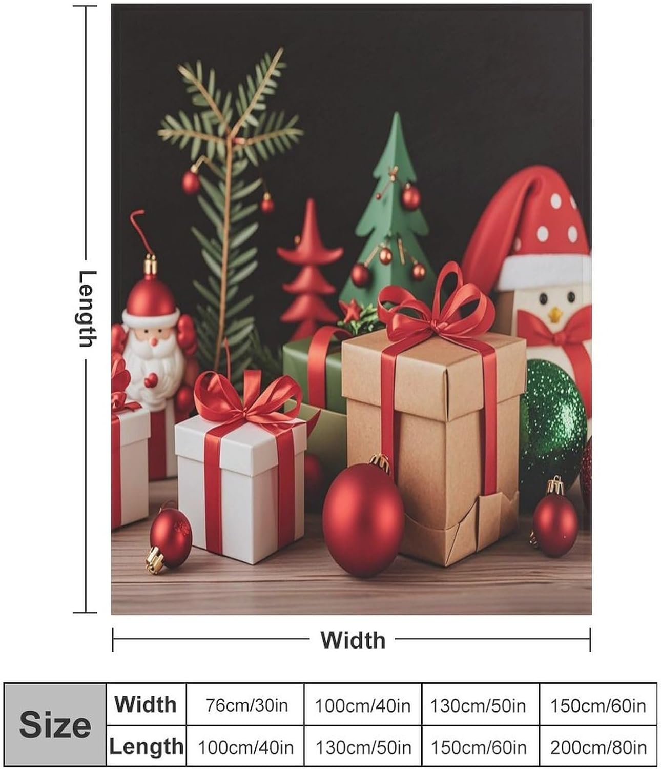 Xmas Decoration Blanket Super Soft Lightweight Throw Blanket Cute Cozy Warm Bed Blanket Decorative Fuzzy Blanket All-Season Home Decor Gift for Sofa Couch Living Room 50"*60"（130 * 150cm）