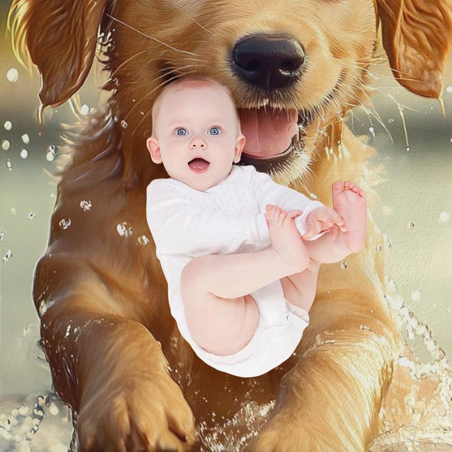 Dog Retriever Animals Throw Blanket for Couch Bed Plush Cozy Fuzzy Flannel Blanket for All Season 40"x60"