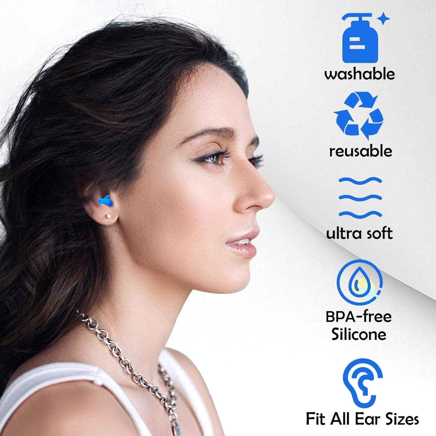 20 Pairs Ear Plugs for Sleeping Noise Cancelling, 10 Colors Reusable Silicone Sound Blocking Earplugs, Waterproof Noise Reduction Ear Plugs for Shooting, Swimming, Concerts, Snoring