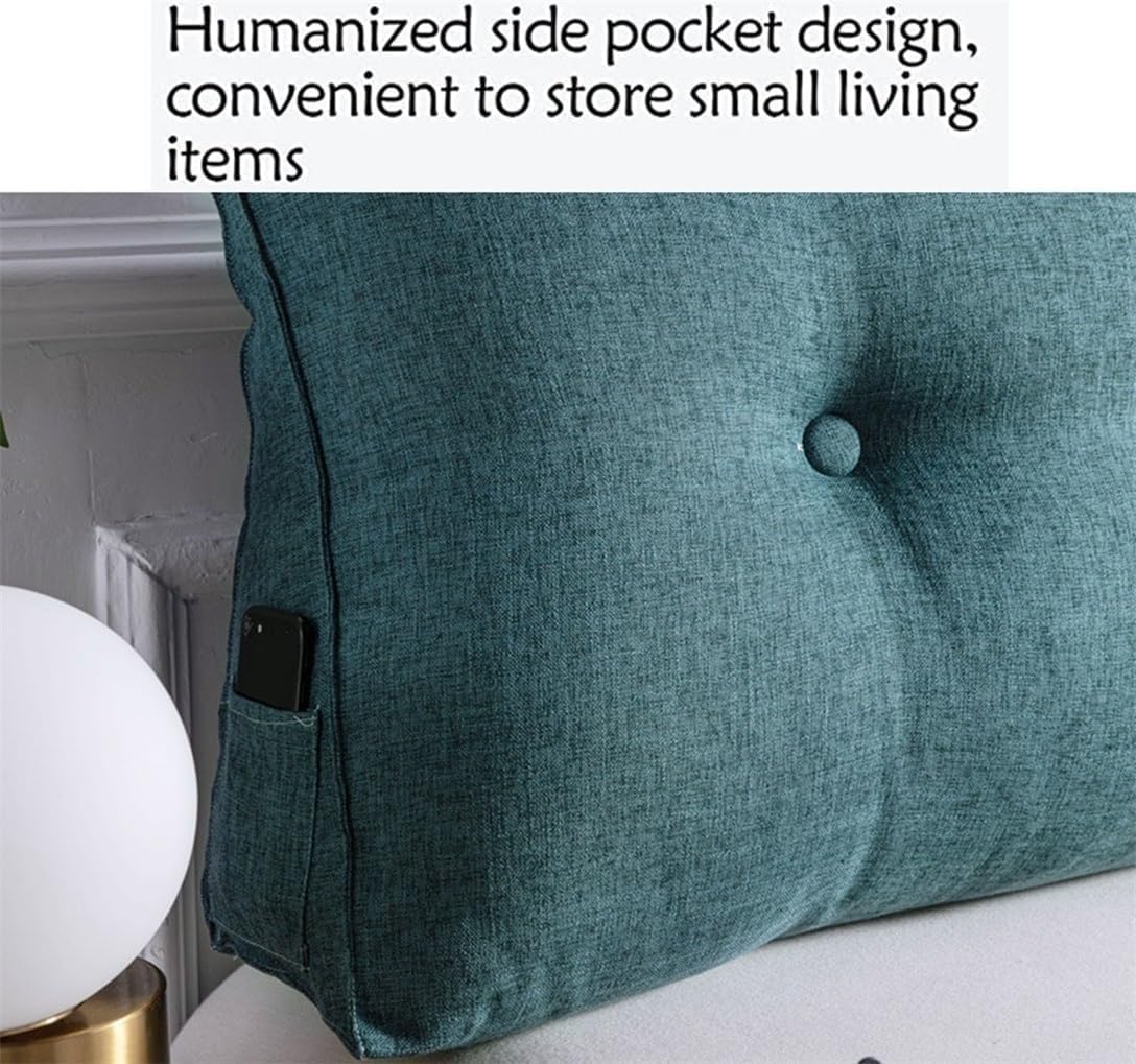 Headboard Pillow - Lumbar Backrest Support Cushion for Sitting Up in Bed, Removable Cover, Comfortable Rest & Relaxation, Ideal for Reading & Watching TV (Beige Grey 120cm/47inch)