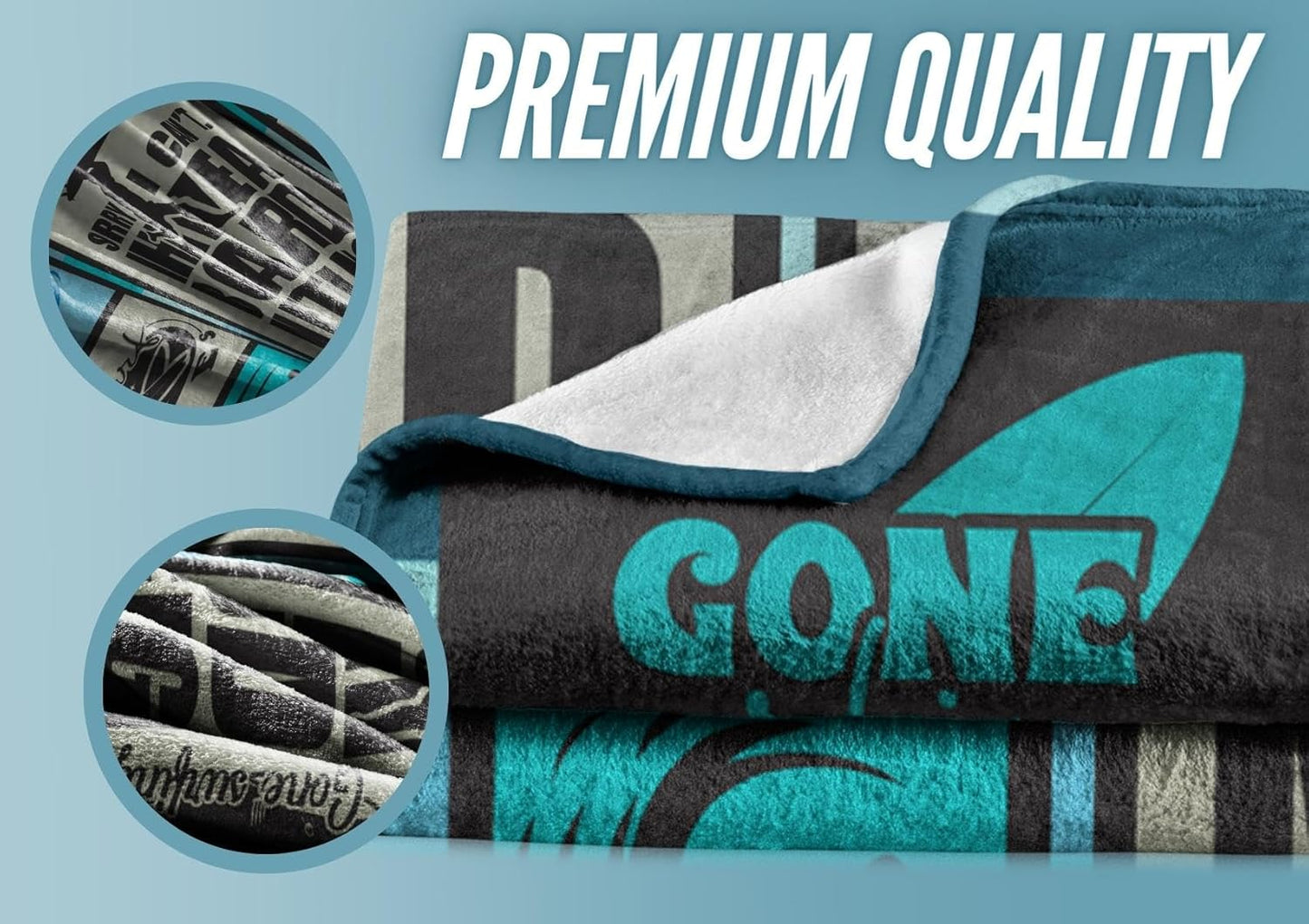 Surfing Gifts Blanket, Beach Flannel Throw Blanket for Men/Women, Funny Unique Birthday for Him/Her 50"*65"