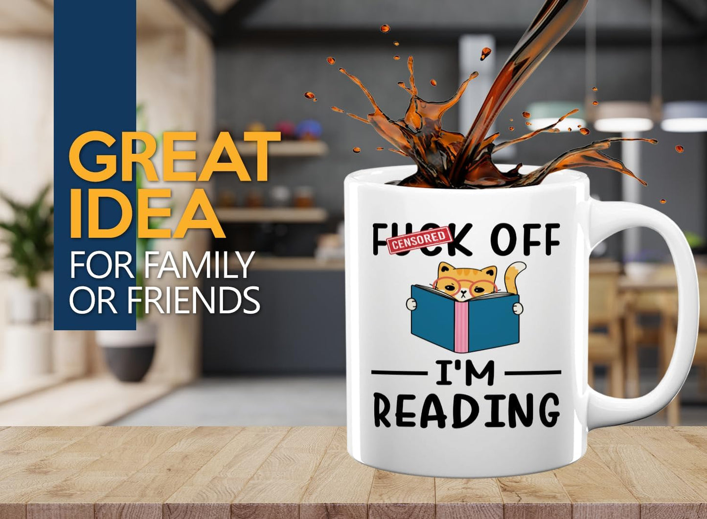 Sarcasm Coffee Mug 11oz White -I'm reading - Book Lover Gift Student Bookman Nerd Bookworm Fiction Novel