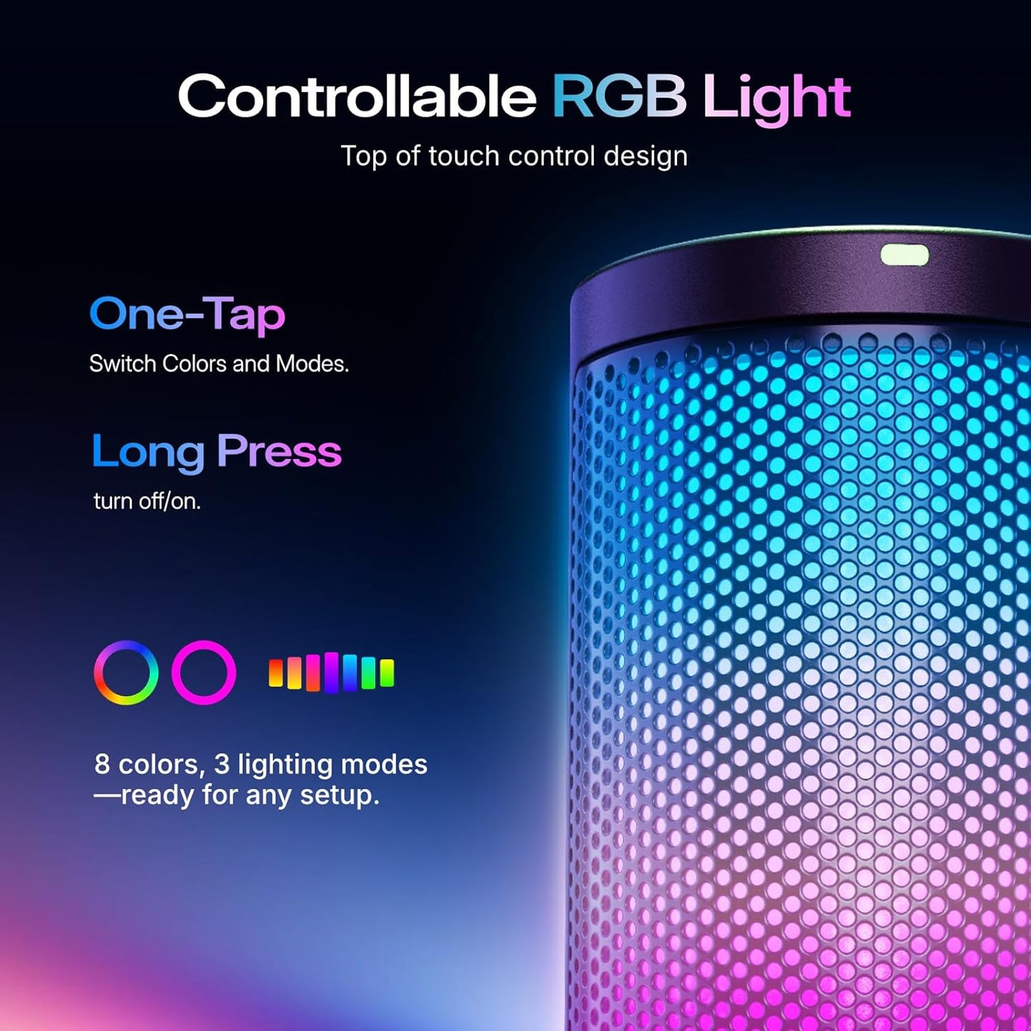 MAONO USB Gaming Microphone for PC, Noise Cancellation Condenser Mic with RGB Lights, Mute, Gain for Streaming, Recording, Podcast, Chat, Twitch, YouTube, Discord, Computer, PS5, PS4, GamerWave