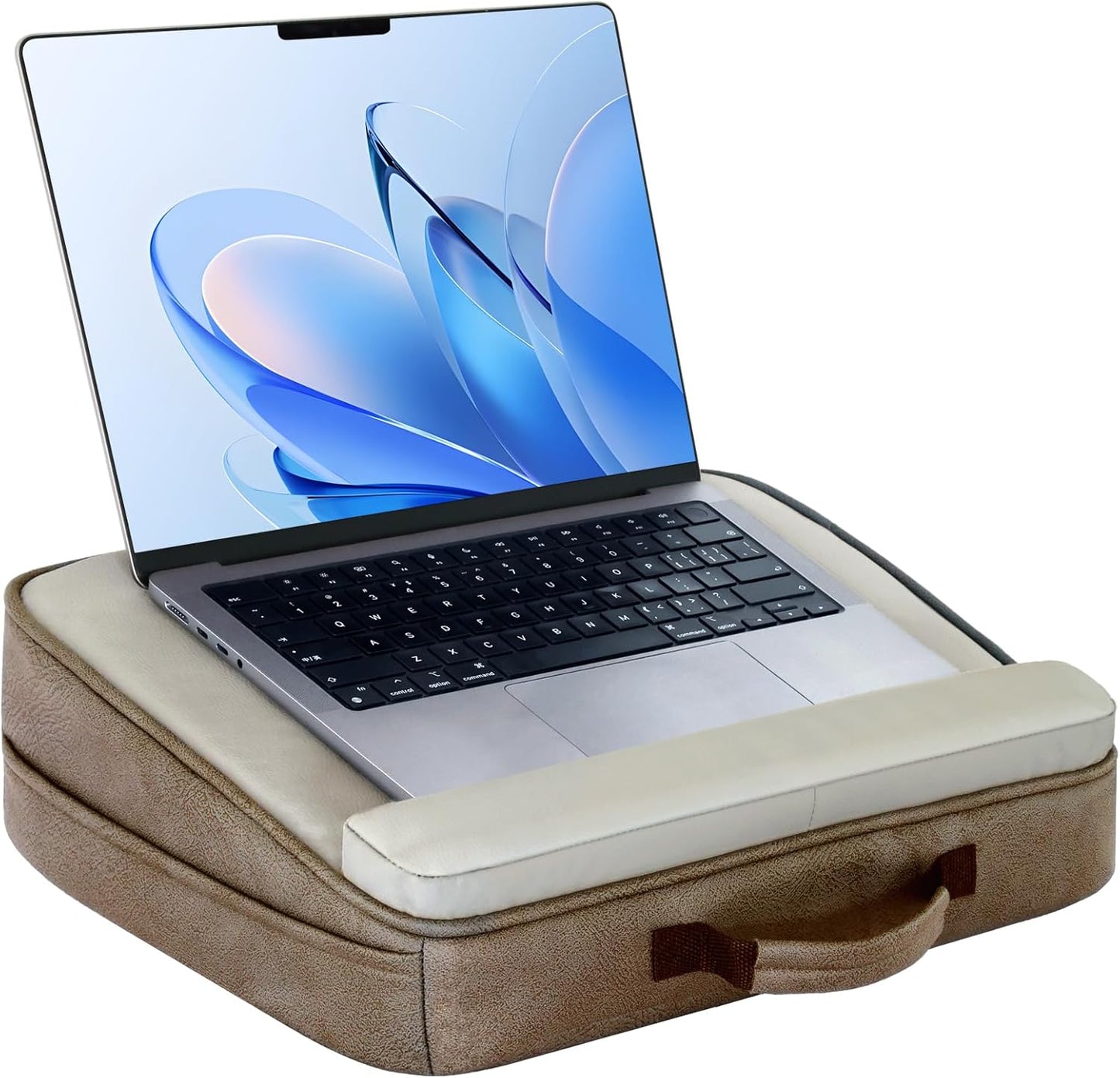 Breathable Laptop Pillow, Ultra Lightweight Lap Desk with Cushion (Beige, Lap Desk with Wrist Rest)