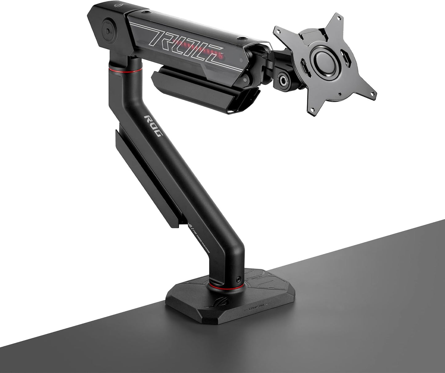 ROG Ergo Monitor Arm (AAS01R) – Mechanical Spring Monitor Mount with Desk Clamp and Grommet Mount, Holds Up to 49-inch* Within 13.5kg, Pivot/Swivel/Tilt/Rotation/Height Adjustable, VESA 100 x 100 mm