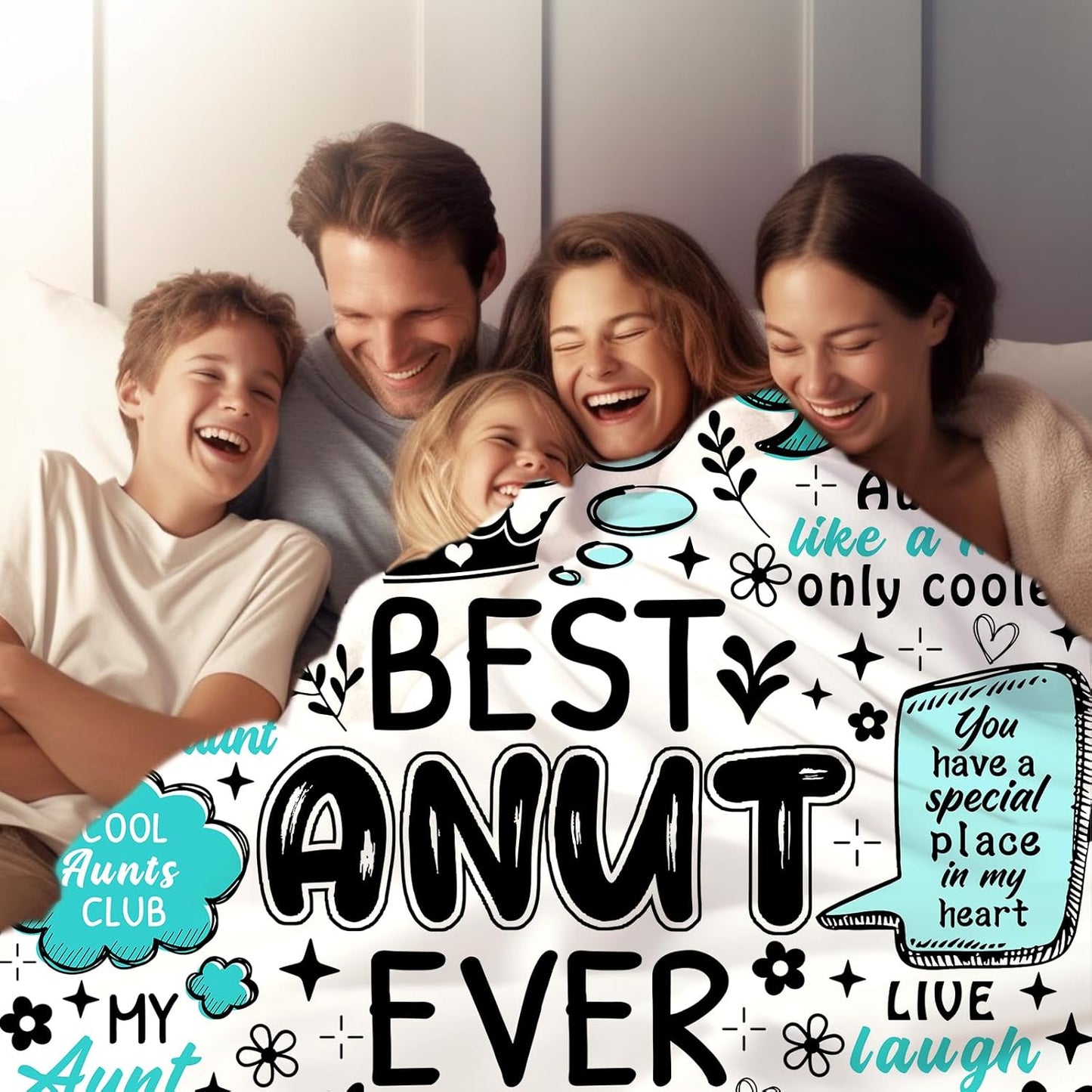 Aunt Blanket Auntie Gifts for Aunts from Niece,Aunts Stuff Best Aunt Ever Throw Blankets,Christmas Birthday Gift Ideas for Women from Niece Nephew 50" X 40"