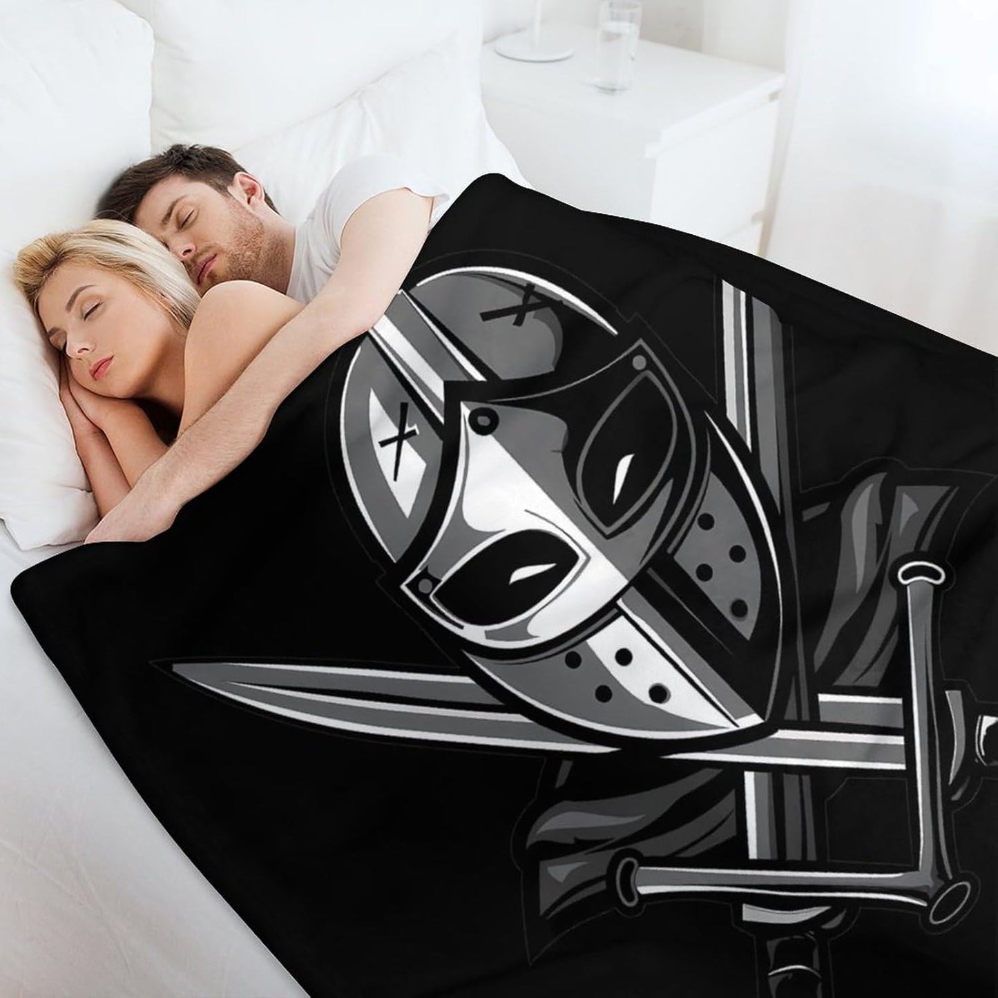 Fencing Mask Sword Fleece Blanket Soft Cozy Throw Blanket Couch Blanket for Home Living Room Decor 50"x60"