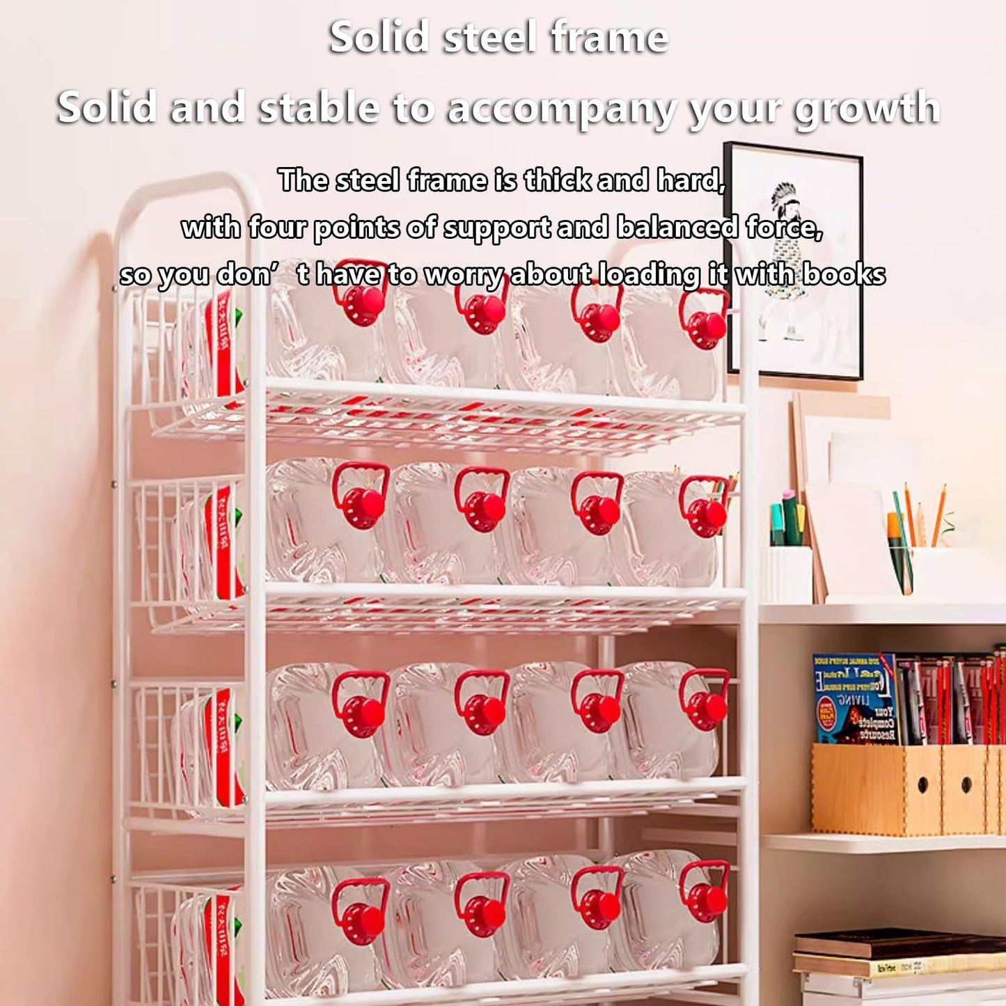 Modern Open Bookshelf,Floor Shelf in The Living Room,Narrow Floor Standing Bookshelf Organizer,Door Behind Magazine Organizer Rack,for Bedroom, School and Playroom.(70 * 30 * 105cm)