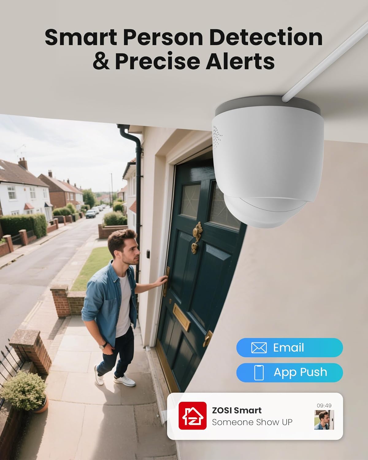 ZOSI C220 8CH 4MP QHD 2.5K PoE Home Security Camera System, 8CH 5MP 3K NVR with 2TB HDD for 24/7 Record, 8 x 4MP(1440p) Dome IP Cameras Outdoor Indoor, Smart AI Human Detection, Two-Way Audio