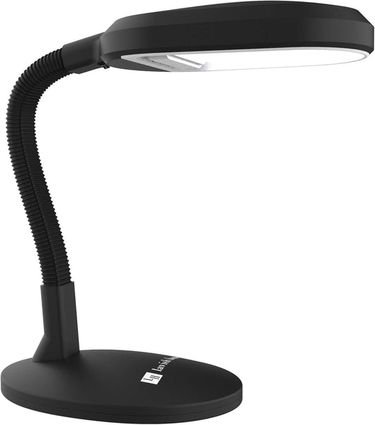 Lavish Home Desk Lamp - Natural Sunlight Lamp with Adjustable Gooseneck - Reading Light for Working, Crafting, Sewing, or Homework (Black)