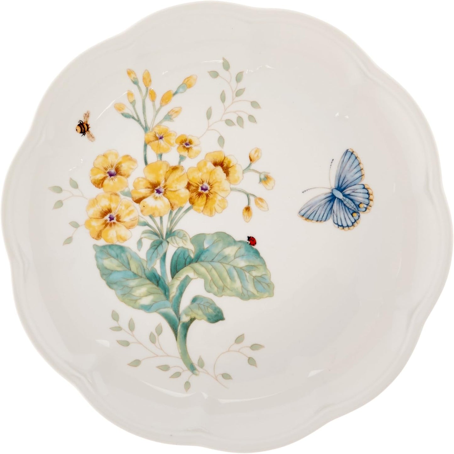 Lenox Dinnerware Set, Butterfly Meadow 18-Piece Set, Service For 6, White Porcelain, Butterfly And Flower Designs, Plates And Bowls Sets, Dishwasher Safe, Home & Kitchen (18 Pieces, Assorted)