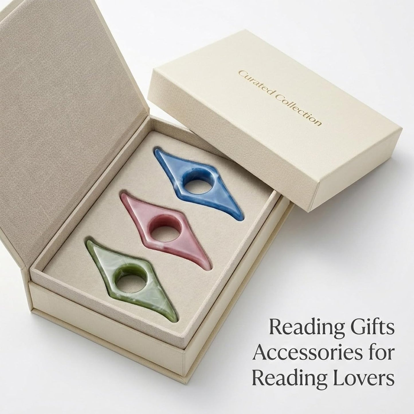 3 PCS Thumb Book Page Holder for Reading, Book Finger Opener Holder Thumb, Reading Accessories Gifts for Book Lovers Readers Women Teachers