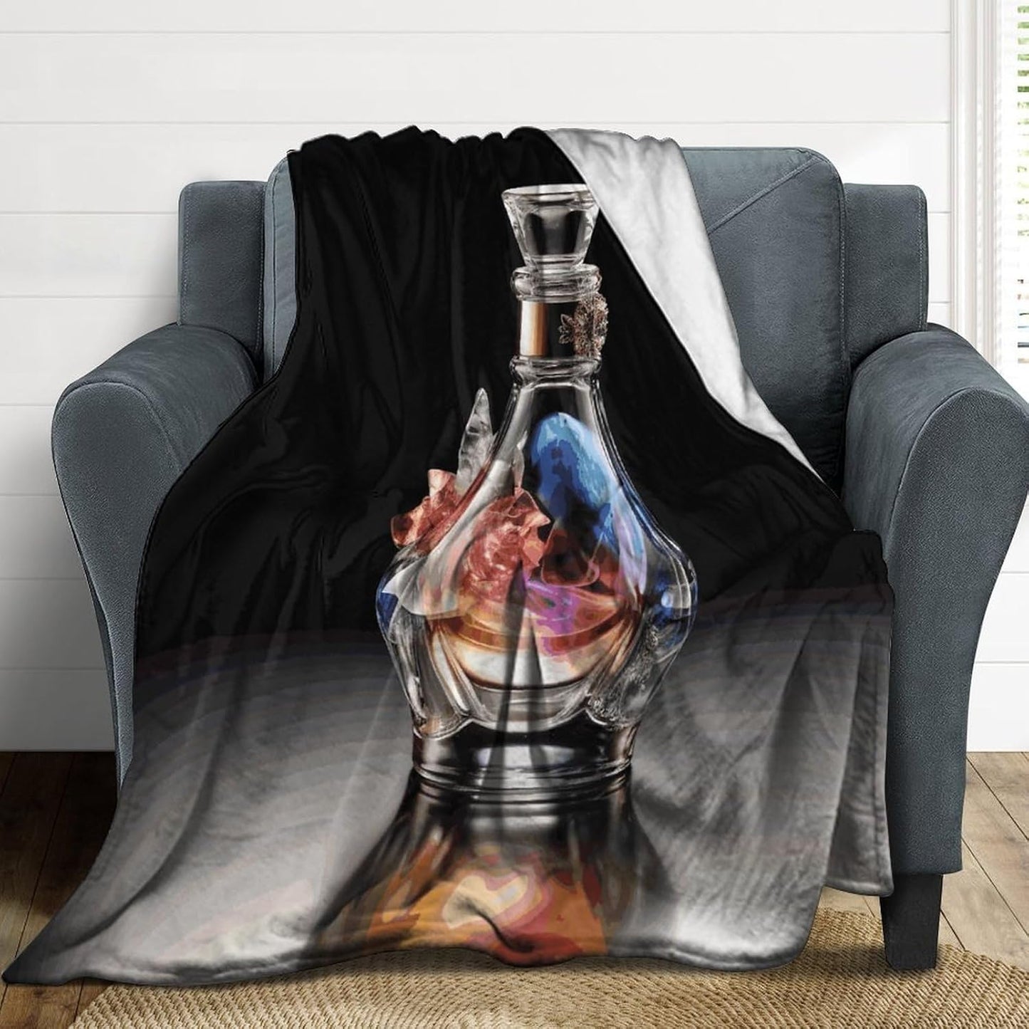 Perfume Bottle Blanket Super Soft Lightweight Throw Blanket Cute Cozy Warm Bed Blanket Decorative Fuzzy Blanket All-Season Home Decor Gift for Sofa Couch Living Room 40"*50" （100 * 130cm）