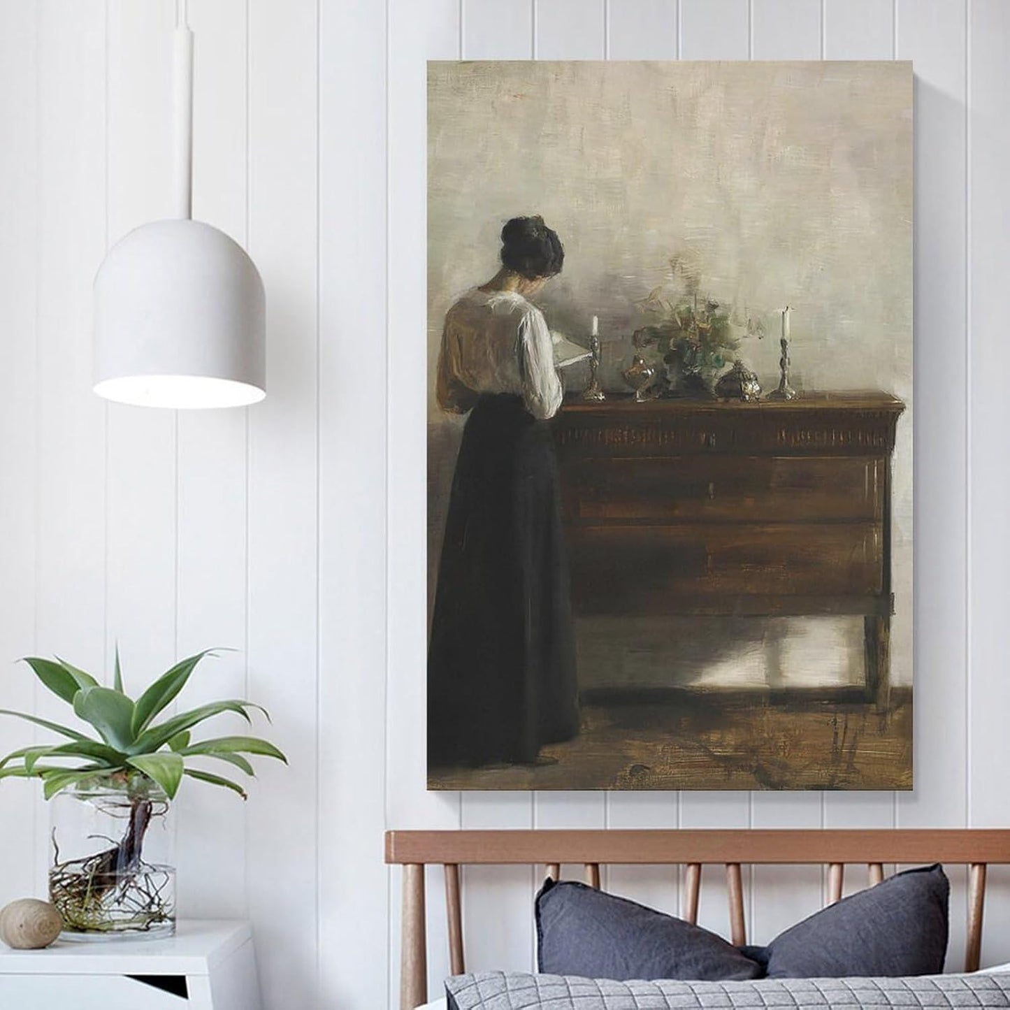 Vintage Danish Canvas Wall Art Famous Artwork Woman Reading Portrait Oil Painting Dark Academia Aesthetic Print 19th Century Antique Poster Retro Gallery Bedroom Decorstyle 12x18inch(30x45cm)