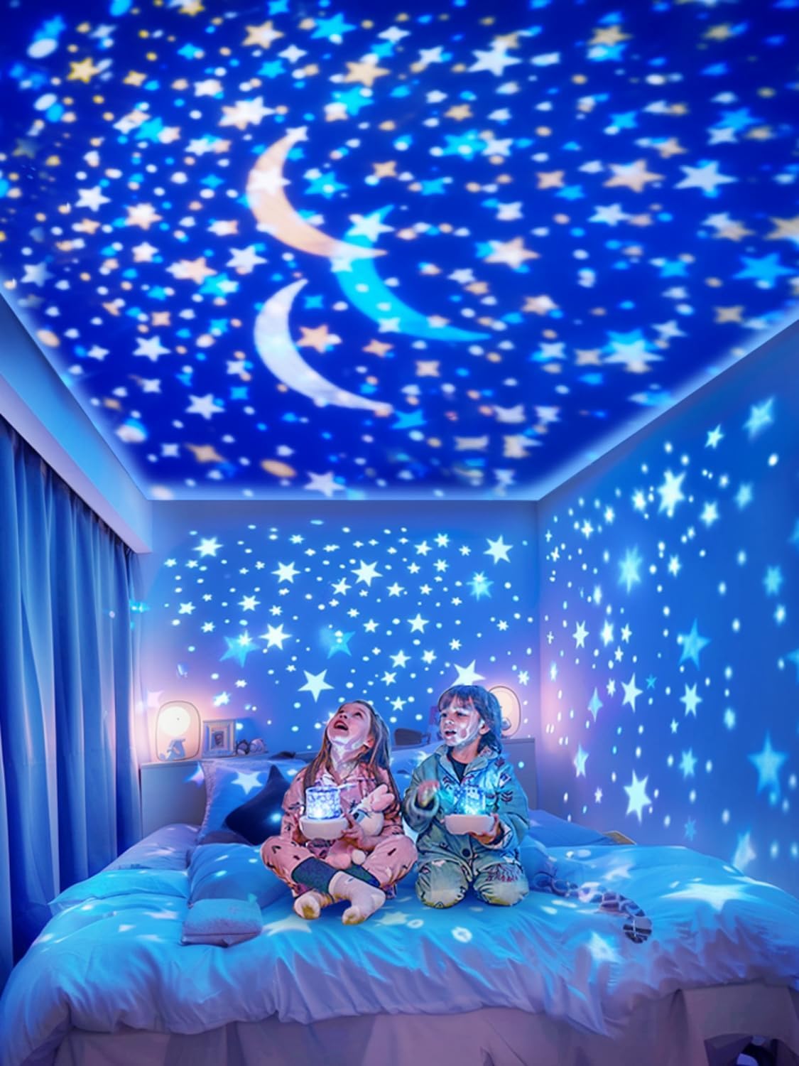 21 Sets of Films, Projector Night Light for Kids, Light Projector for Kids Room, Ceiling, Star Galaxy Projector with 360° Rotation Dimmable for Baby Girls, Birthday, Christmas, Nursery, Room Decor