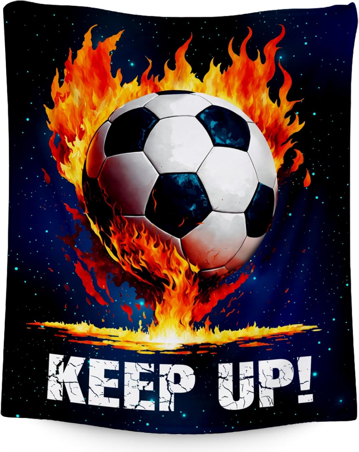 Soccer Blanket Gifts for Kids - Soccer Gift for Boys 8-12, Sports Throw Blankets for Team Player Adults Men - Soft Plush Girls Throws for Couch, Sofa (Blue, 40x50 Inch)