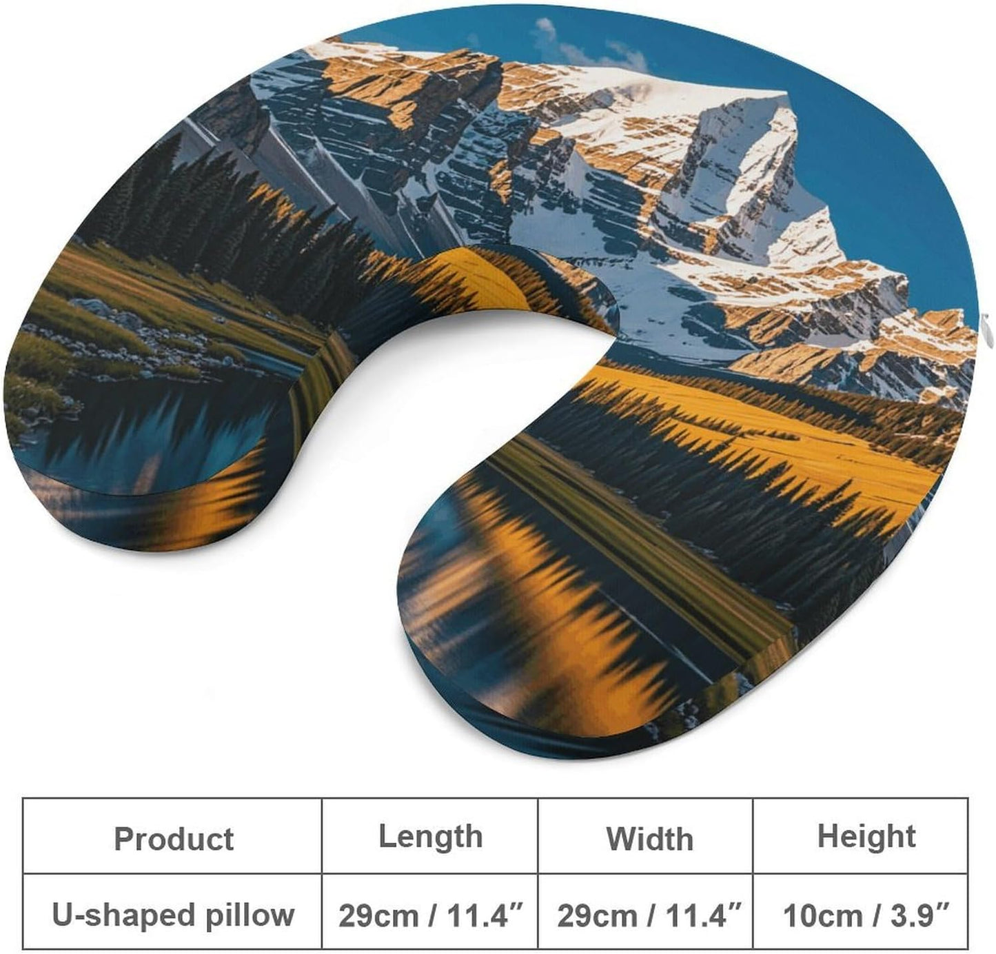Rocky Mountain Range Neck Pillow Memory Foam U Shaped Pillows Portable Pillows for Shoulder Travel Head Support Pillow with Concealed Zipper for Airplane Car Home Office