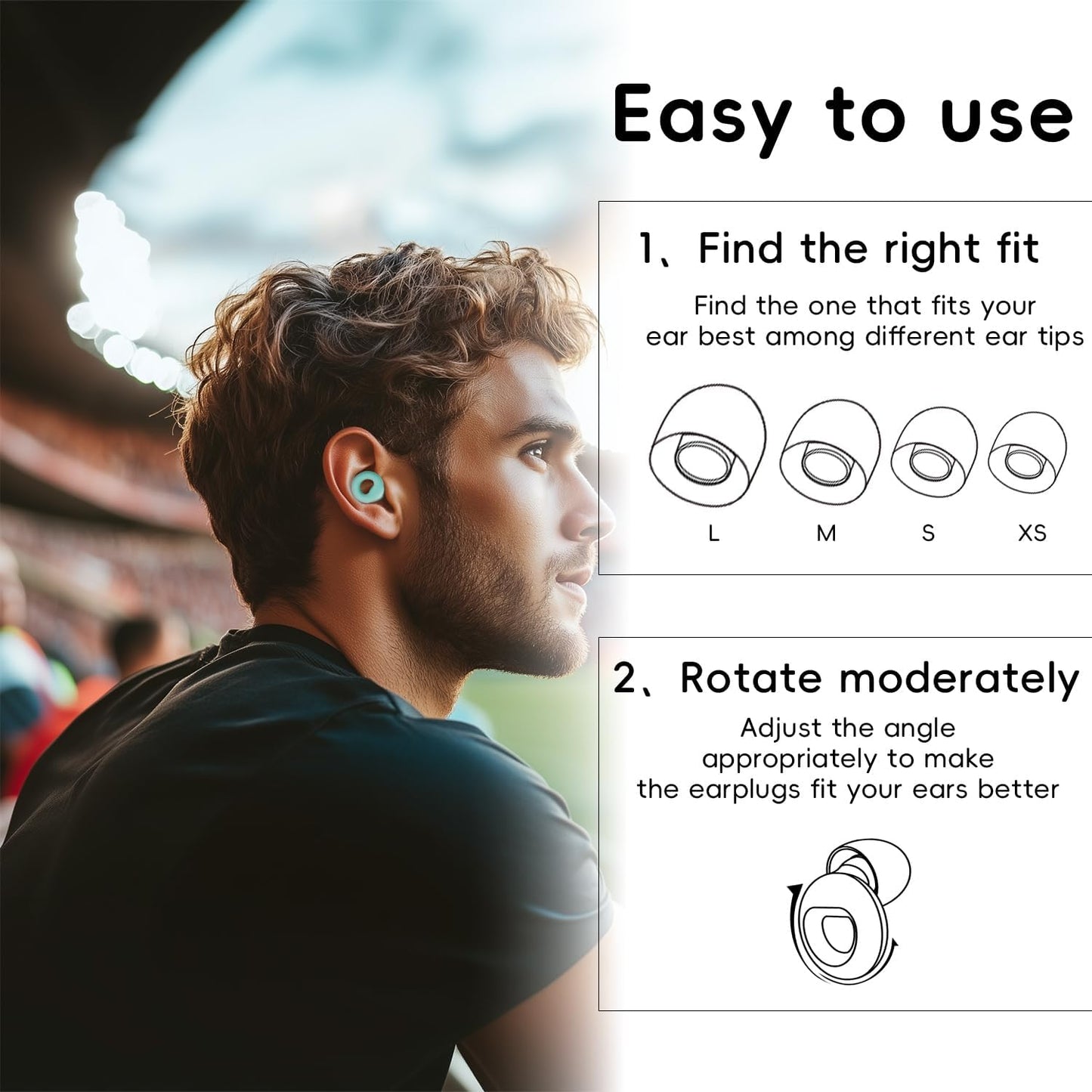 Noise Canceling Earplugs for Sleep and Concentration– New Flexible Earplugs for Better Attenuation–2 Pair Reusable –Deal for Side Sleepers &Noise Sensitive Person – 27dB Noise Cancellation–Light Green