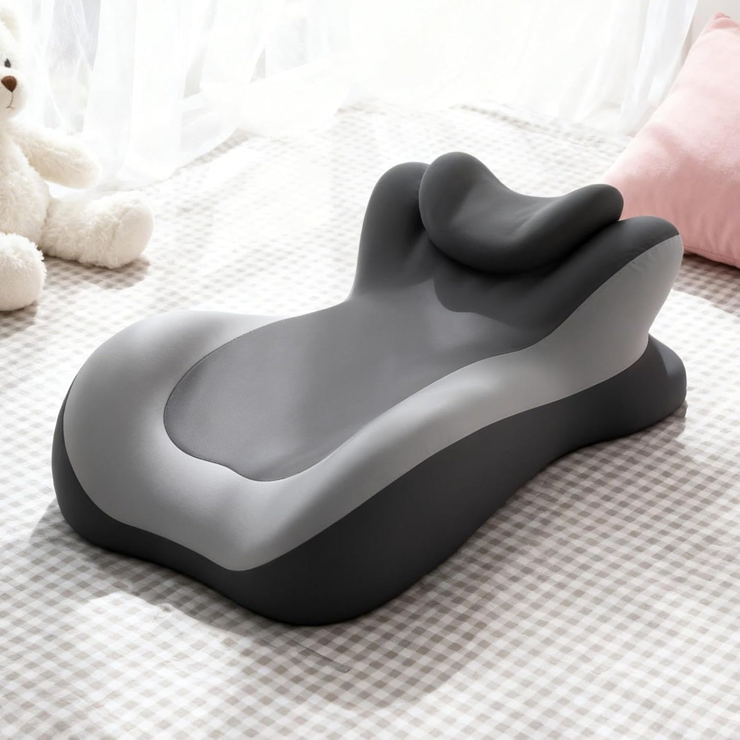 vMemory Foam Bed Reading Pillow, 55x39x20cm Ergonomic Multi-Functional Wedge Cushion with Polyester Cover, Support for Sleeping, Sofa, TV, Chair