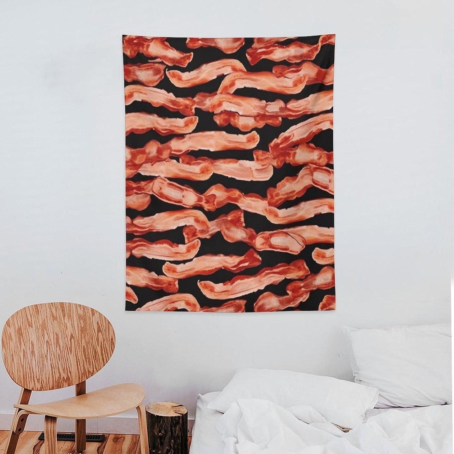 FodPand Bacon Pattern Tapestry Anti-fading Wall Tapestry with Installation Kit Backdrop Banner Multipurpose Aesthetic Tapestries Boho Wall Art Hanging Decorative Blanket 30"x40"