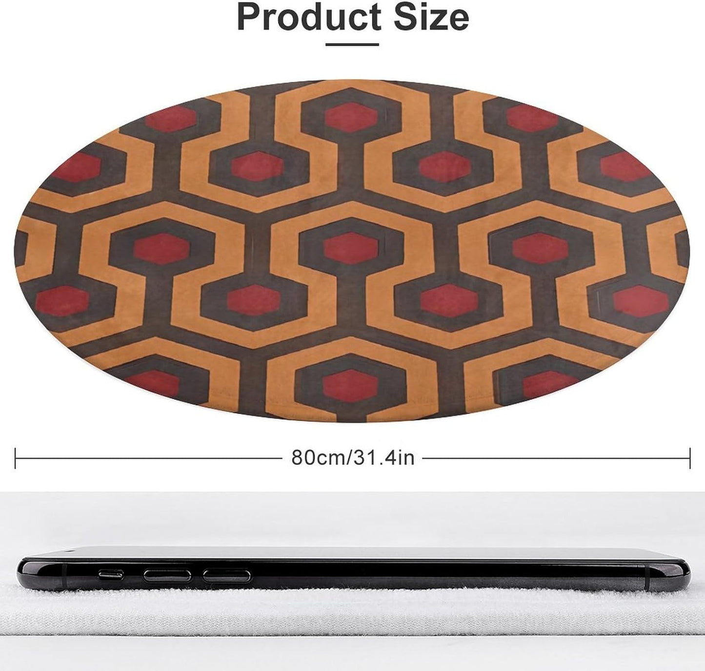 Round Small Area Rug, Shining Overlook Print Circle Rugs, Non Slip Washable Floor Mat, Soft Throw Rug for Living Room, Powder Room Entryway, Bathroom, Bedside, Floor Decor 80 * 80cm