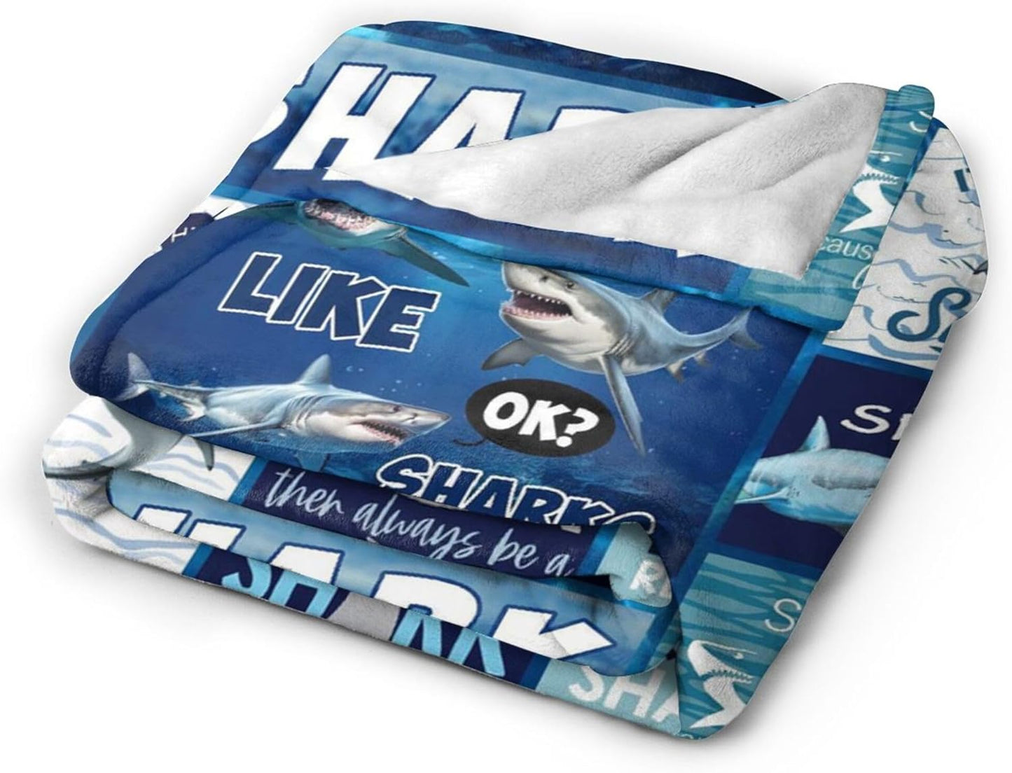 Shark Throw Blanket, Soft Flannel Throw Blanket for Couch, Bed, Travel, Living Room & Home Decor, Cozy Lightweight Warm Fluffy Fuzzy Blankets for Adults Women Girls (Shark, 60"x50")