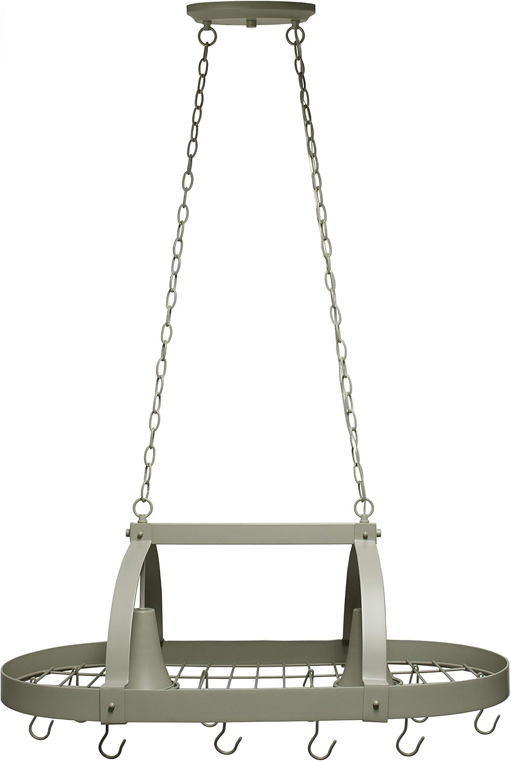Elegant Designs PR1000-SLT Home Collection 2 Light Kitchen Pot Rack with Downlights, Slate Gray