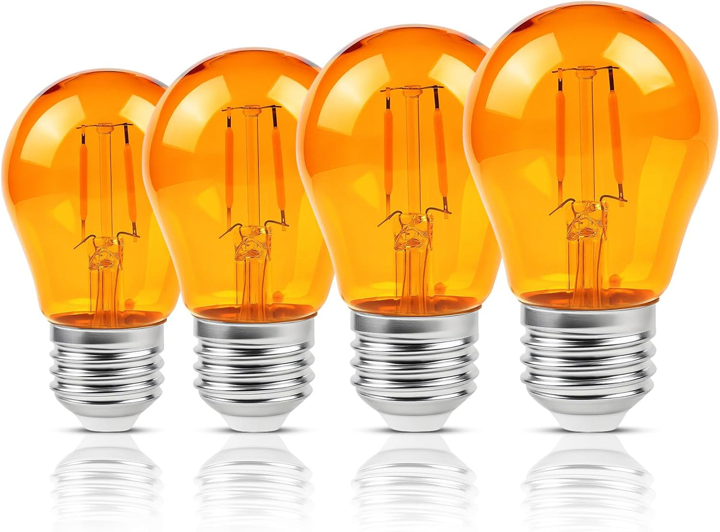 KINUR Amber Light Bulbs,A15 2 watt 2000K Warm Light Bulbs 15 watt Equivalent E26 Base for Bedtime Healthy Sleep 4 Pack