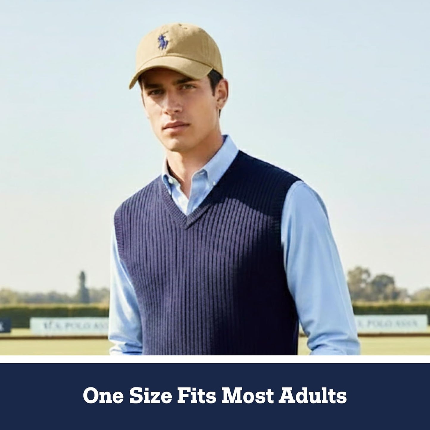 U.S. Polo Assn. mens U.s. Polo Assn. Washed Twill Cotton Adjustable Hat With Pony Logo and Curved Brim Baseball Cap, Khaki, One Size US
