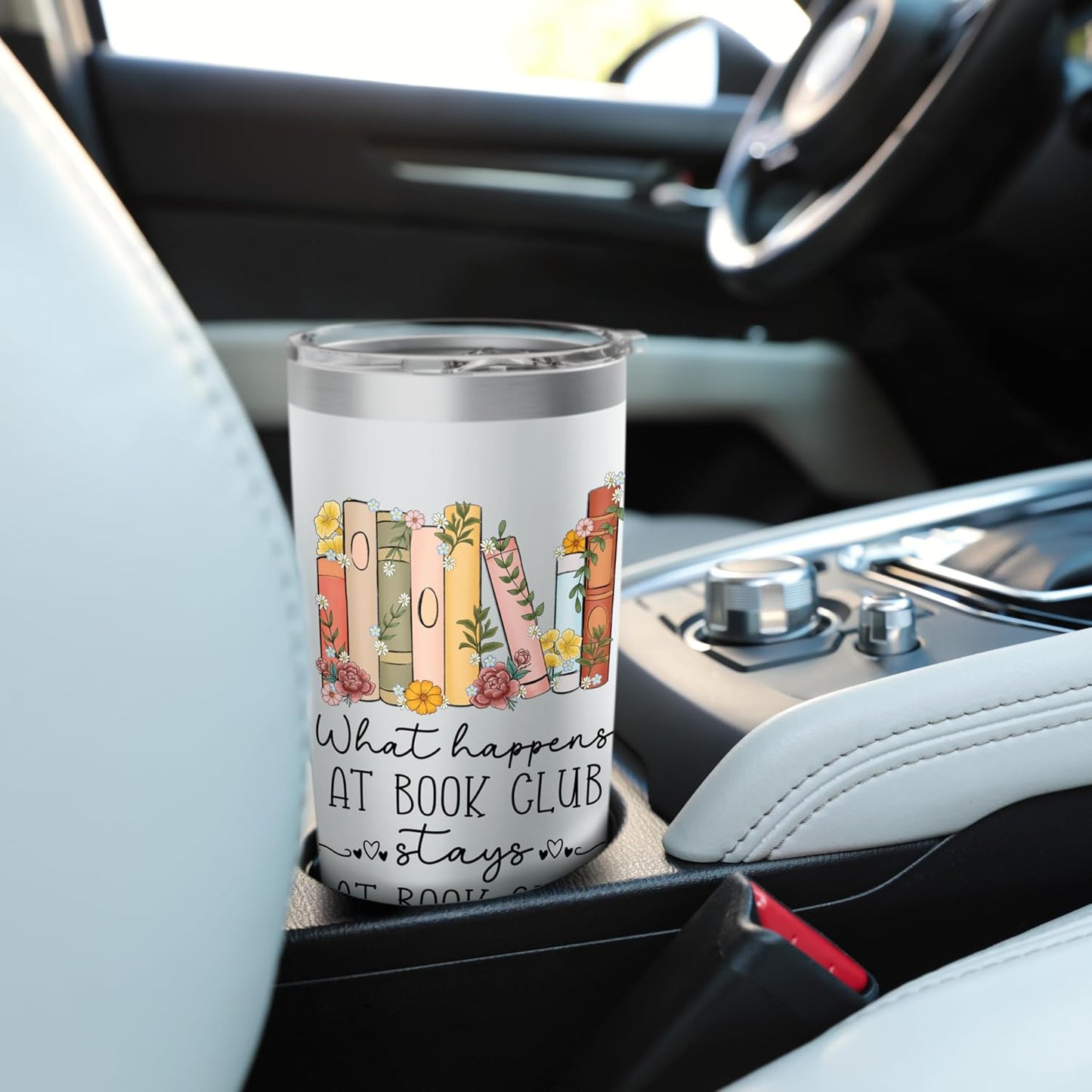 Funny Booklover What Happens At Book Club Stays At Book Club Stainless Steel Insulated Tumbler