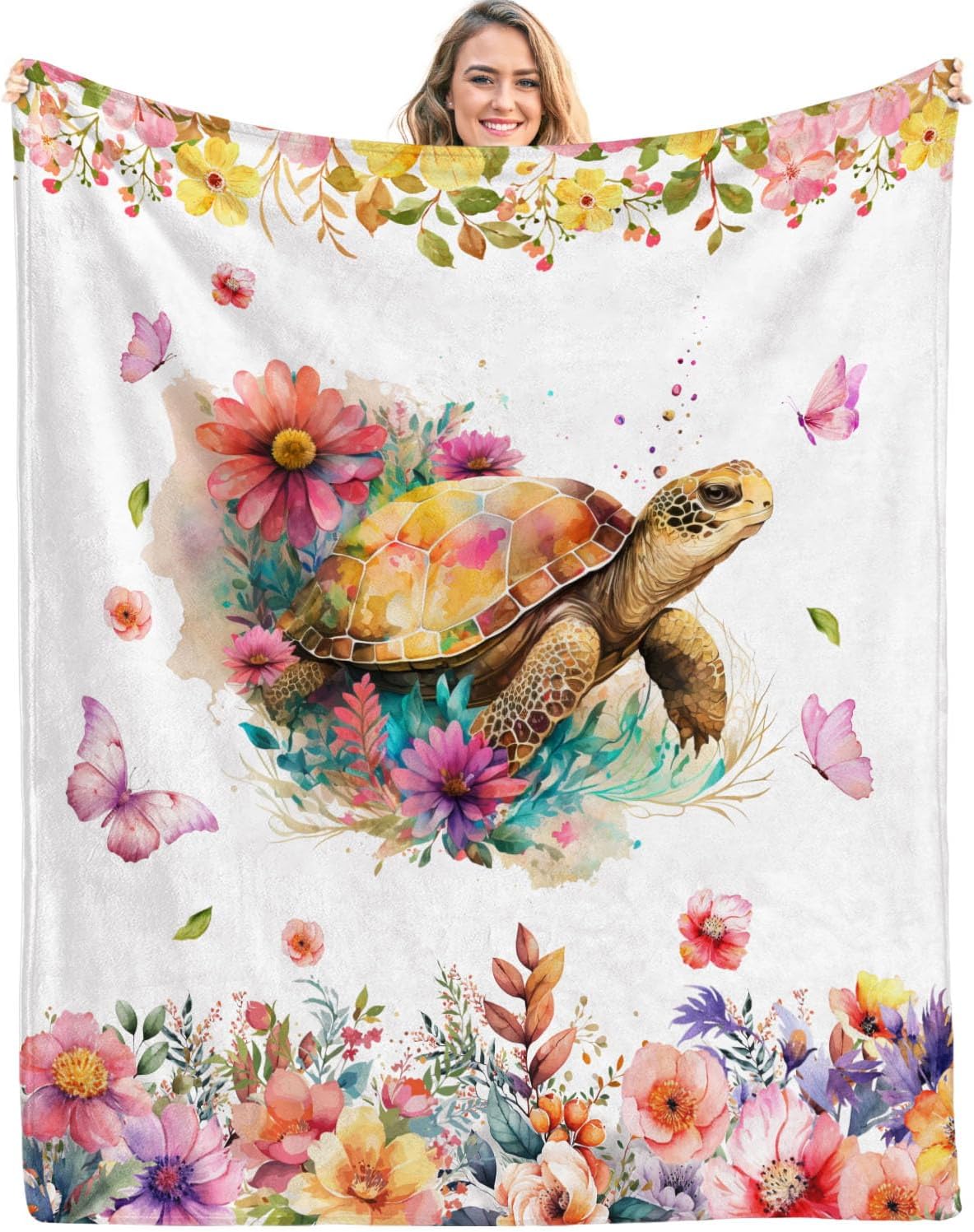 Sea Turtle Throw Blanket for Girls,Super Soft Blanket for Girls Birthday (50 * 60 in, Sea Turtle)