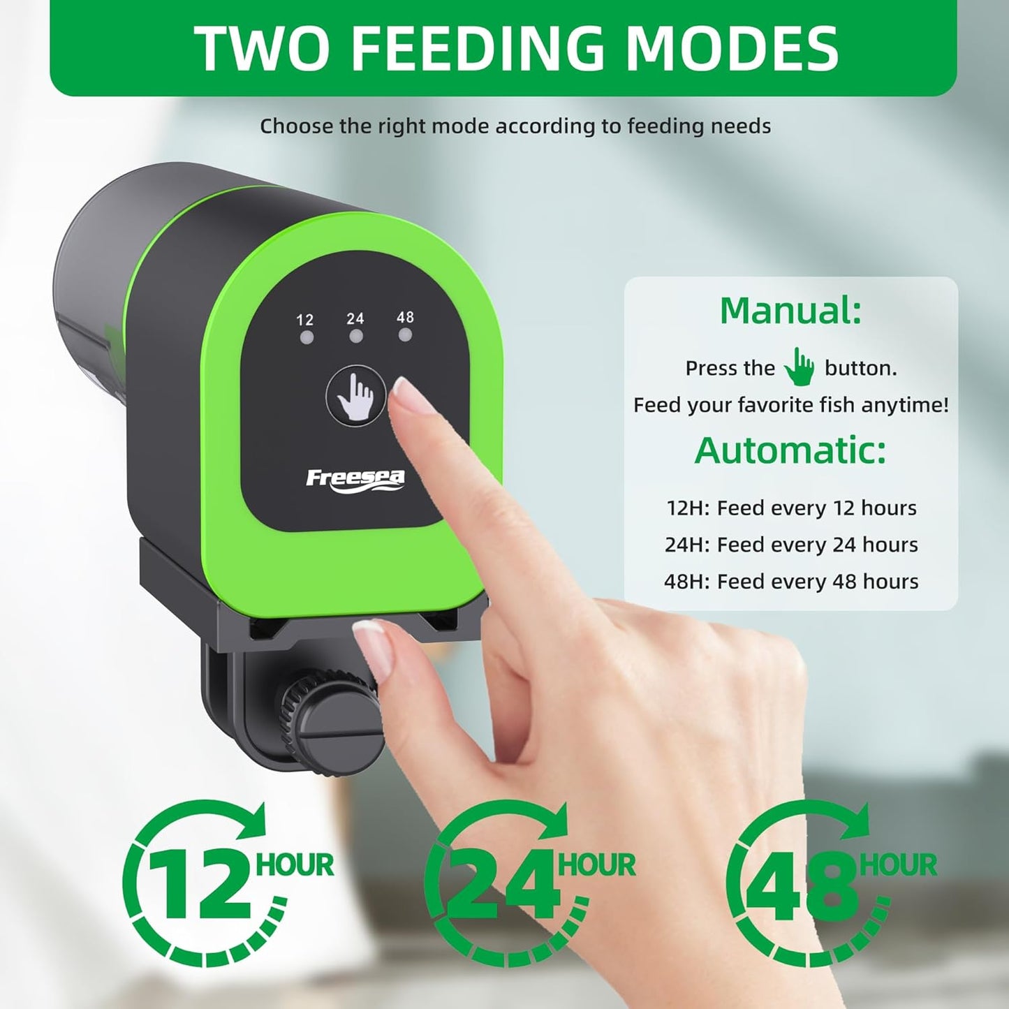FREESEA Automatic Fish Feeder for Aquarium: Small USB Rechargeable Vacation Auto Fish Food Dispenser with Timer for Small Tank Betta Turtle