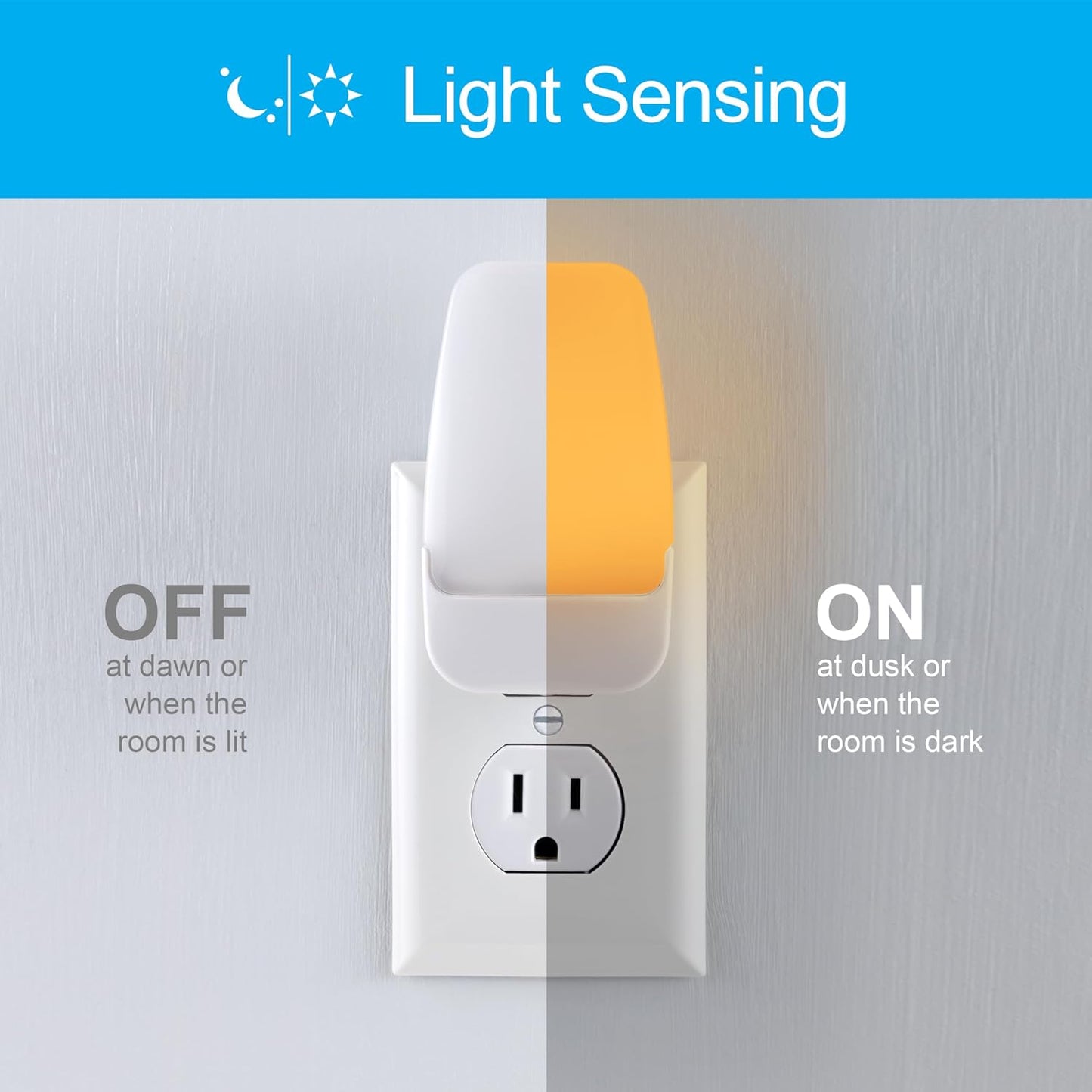 GE Sleeplite Night Lights Plug Into Wall, Dusk to Dawn Sensor, Ambient Lighting, Sleep Aid, Bathroom Décor, LED Lights for Bedroom, Apartment Essentials, Smart Home,76135, Amber, 2 Pack