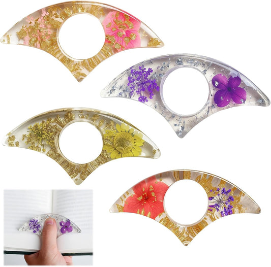 4PCS Resin Page Holder, 4 Thumb Book Page Holders for Reading, Non-Slip Design, Lightweight and Durable, Perfect for Books, Cookbooks, and Manuals