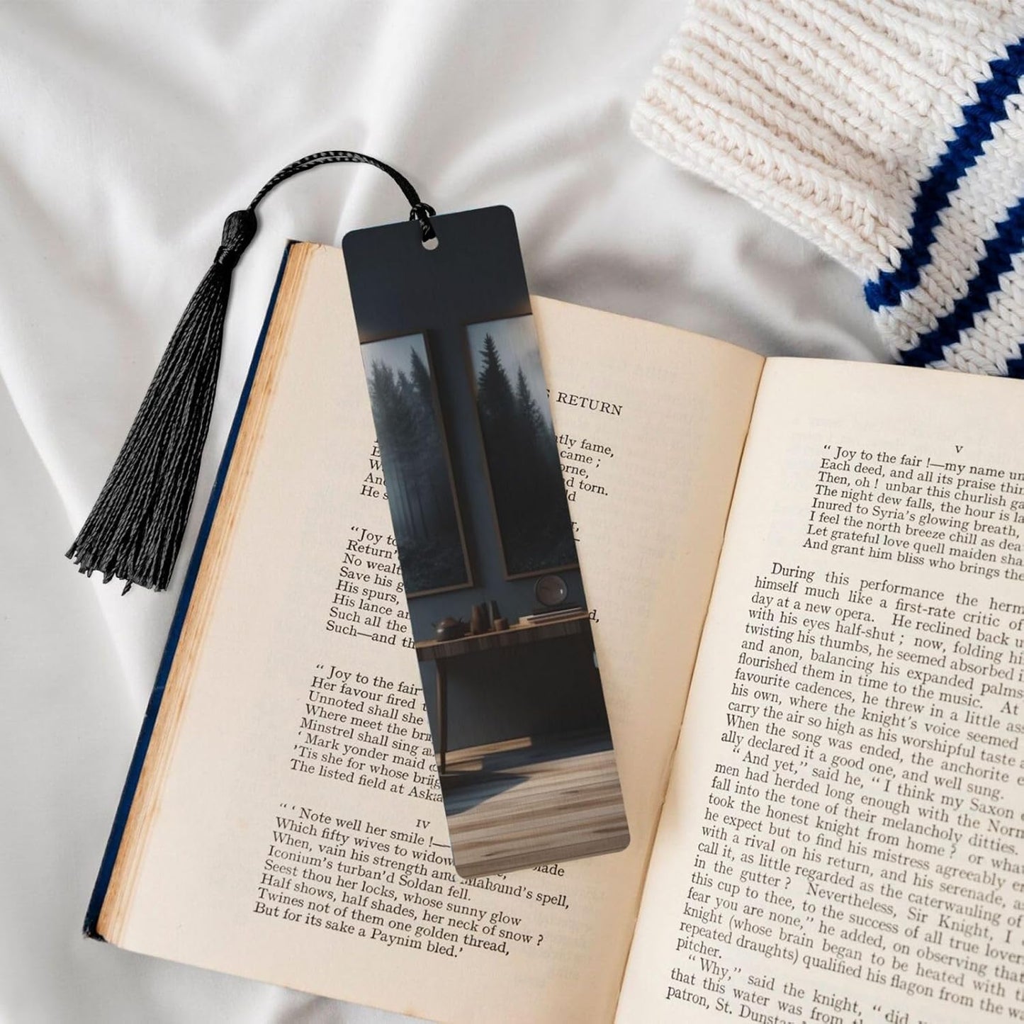 There are Chairs in The Room Bookmarks Gifts for Women Men, Wooden Bookmarks for Book Lovers, Vintage Book Marks Ornaments with Tassel, Unique Personalized Reading Page Markers Black
