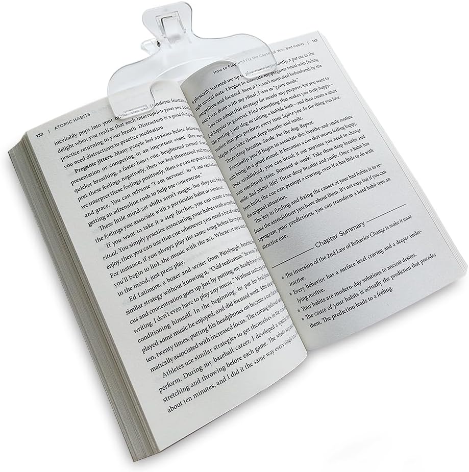 Transparent Book Page Holder for Reading, Book Opener Holder Convenient for Reading Teaching and Fixing Music Book, Page Marker Clips for Teacher Clerk