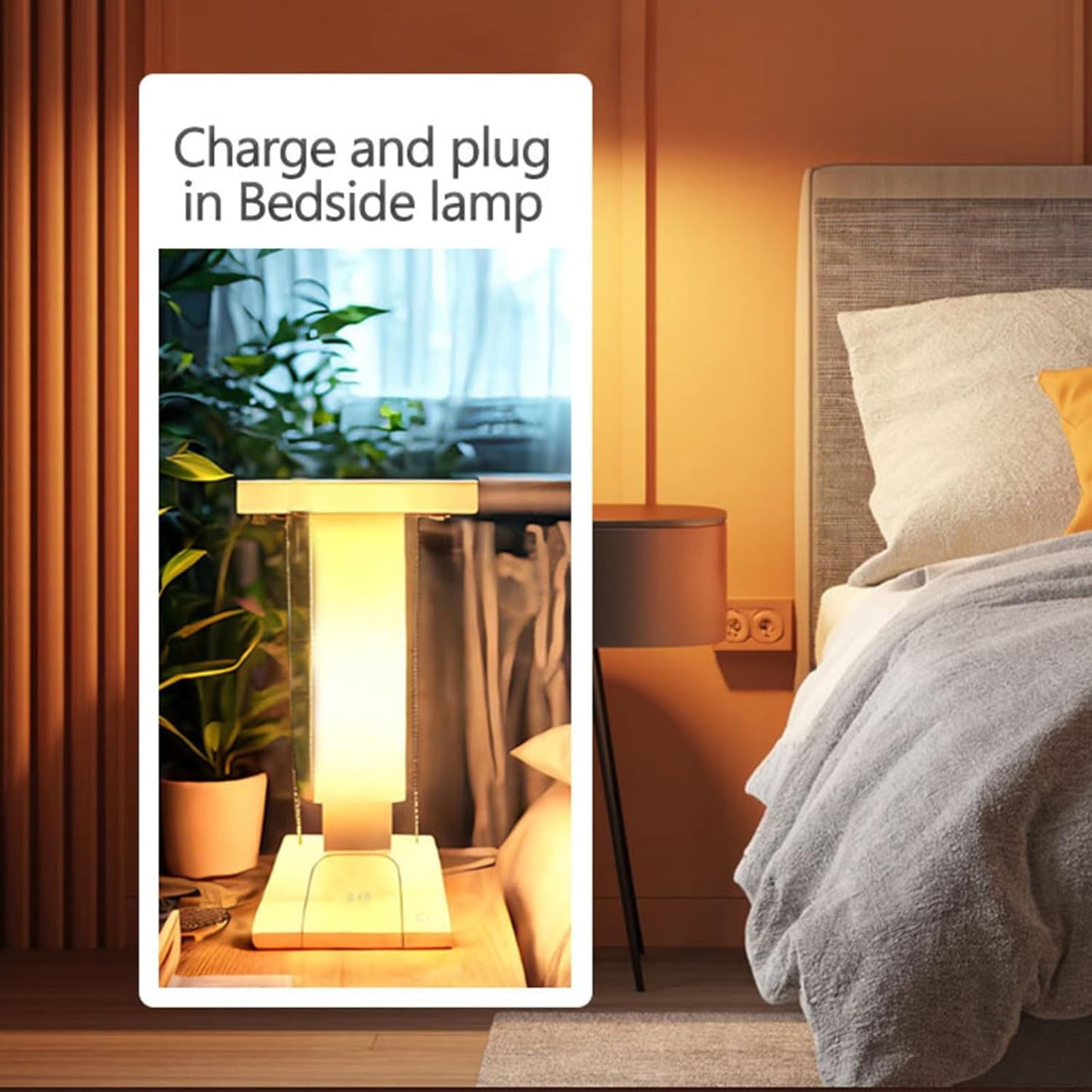 LED Wireless Charging Desk Lamp - Anti-Gravity Suspension Design, 3-Level Touch and Adjustable Brightness, USB-C Port, Suitable for Home Office, Study, Reading, College Dormitory